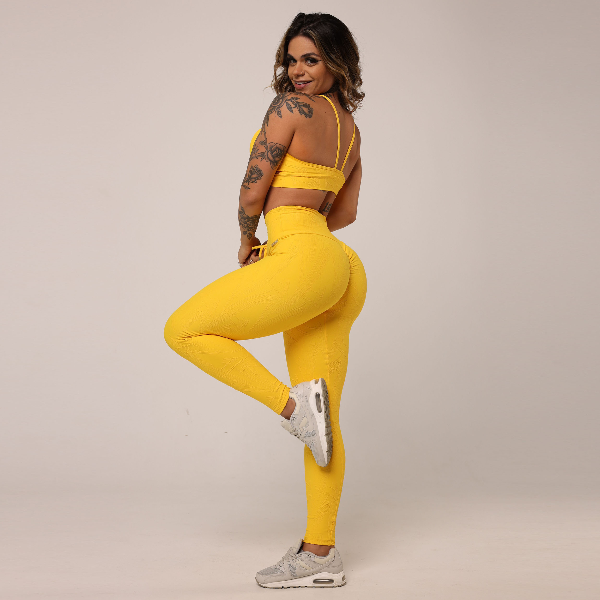 LEGGING EMPINA BUMBUM JACQUARD GRAFIATO HONEY - Imagem 7