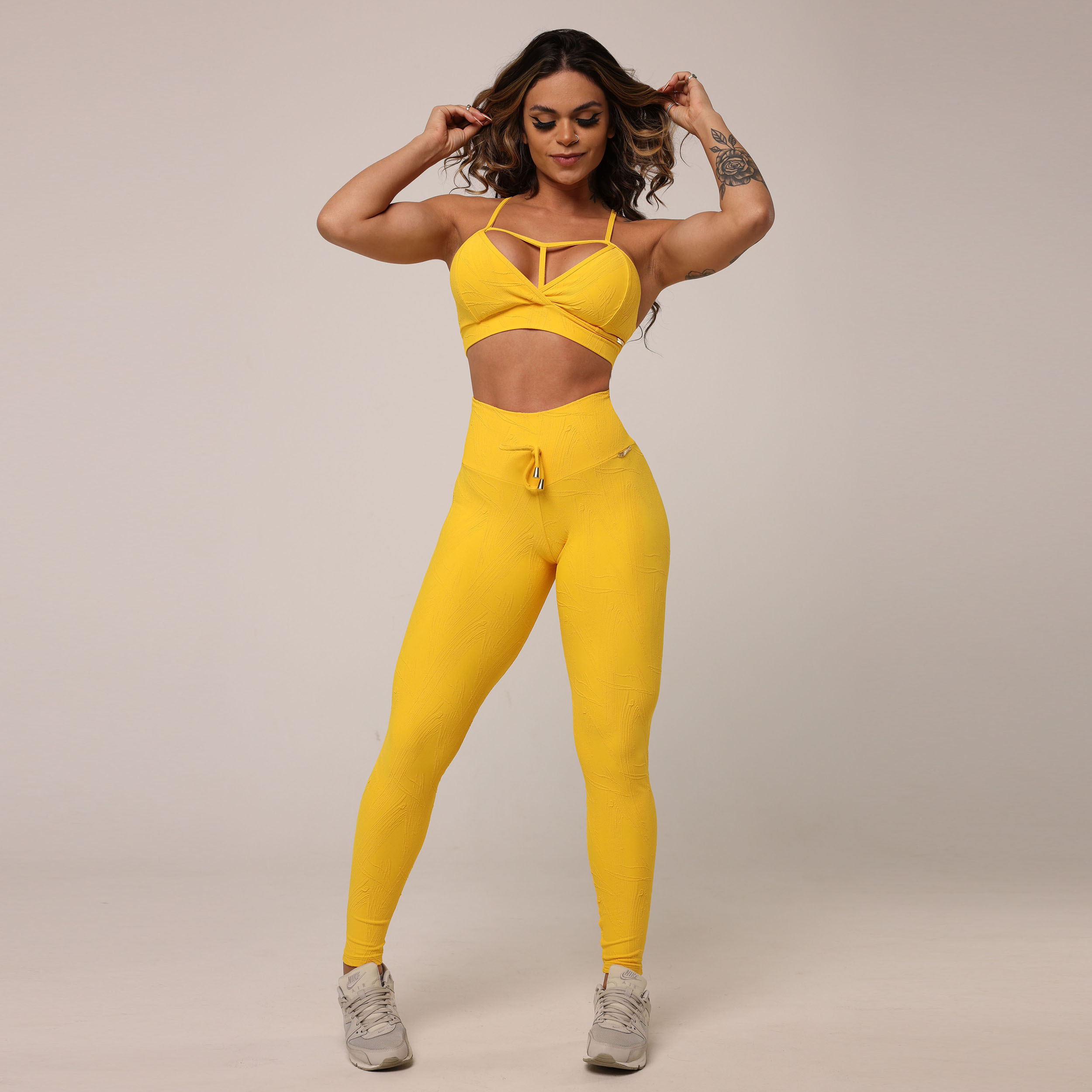 LEGGING EMPINA BUMBUM JACQUARD GRAFIATO HONEY - Imagem 9