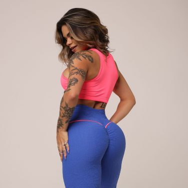 LEGGING WALK EMPINA BUMBUM JACQUARD PERLÊ AZUL SAFIRA