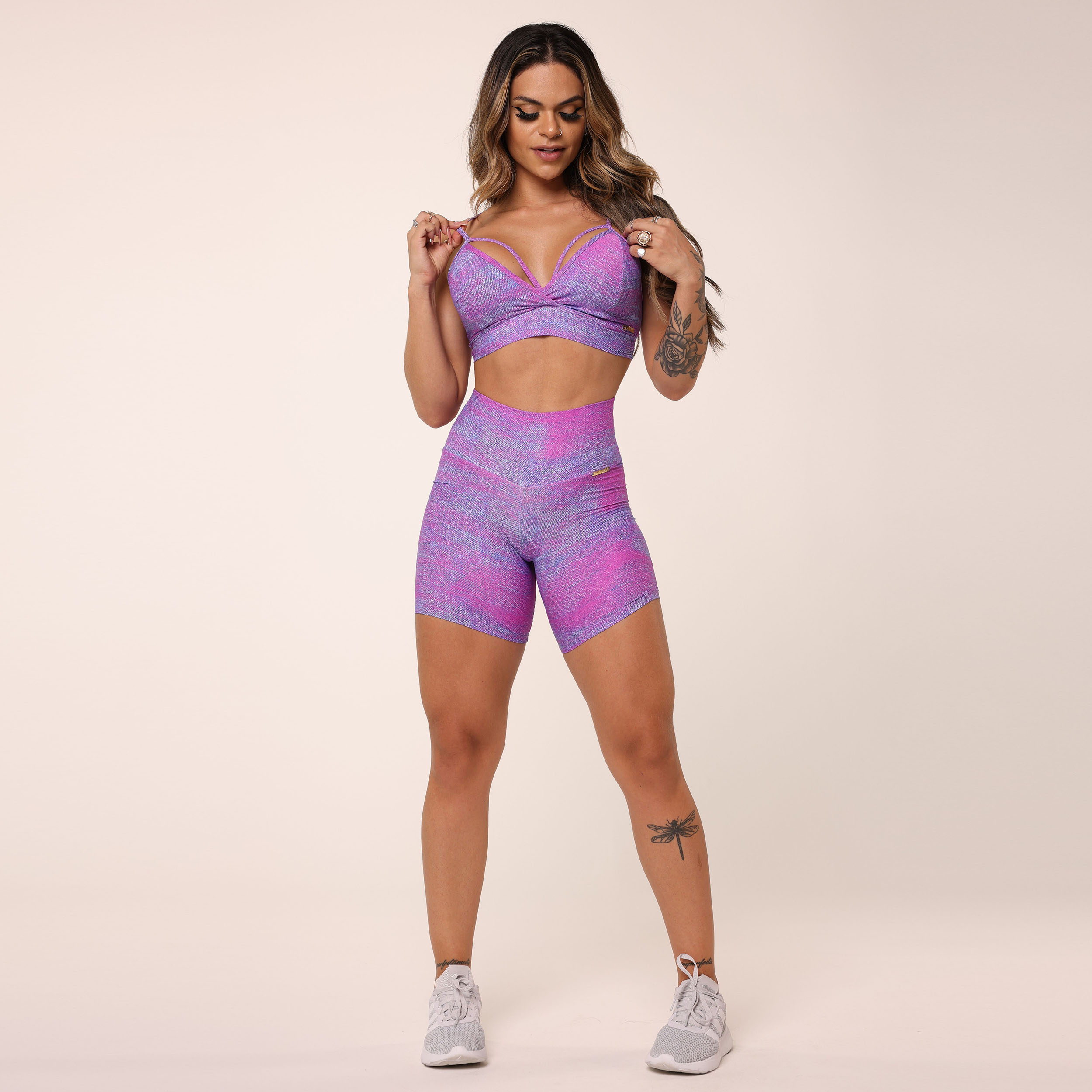 SHORT EMPINA BUMBUM JEANS COOL LILAC EXCLUSIVA - Imagem 7