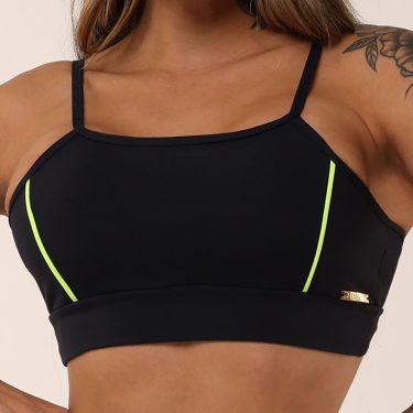 TOP HOPE PRETO COM AMARELO NEON