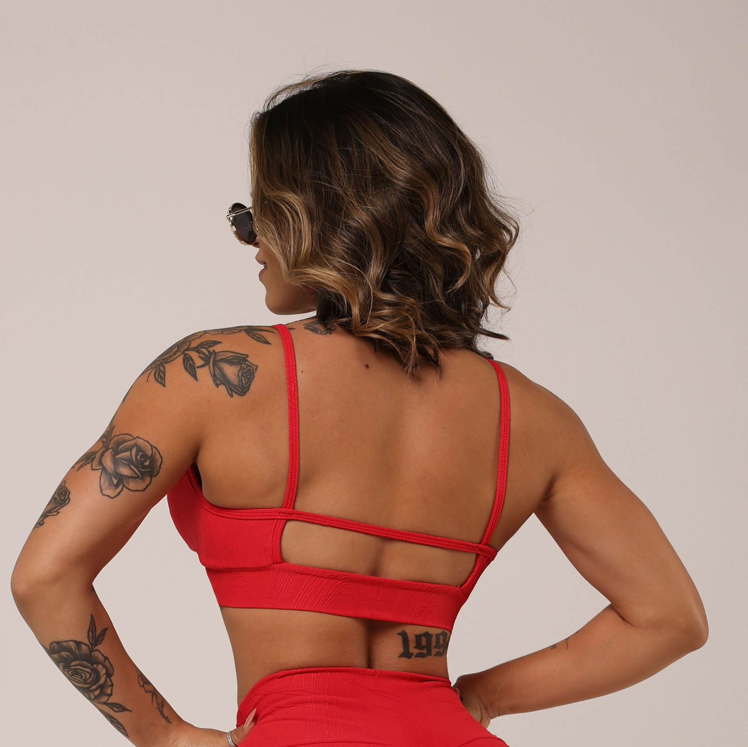 TOP STRAPPY JACQUARD GRAFIATO SCARLET - Imagem 2
