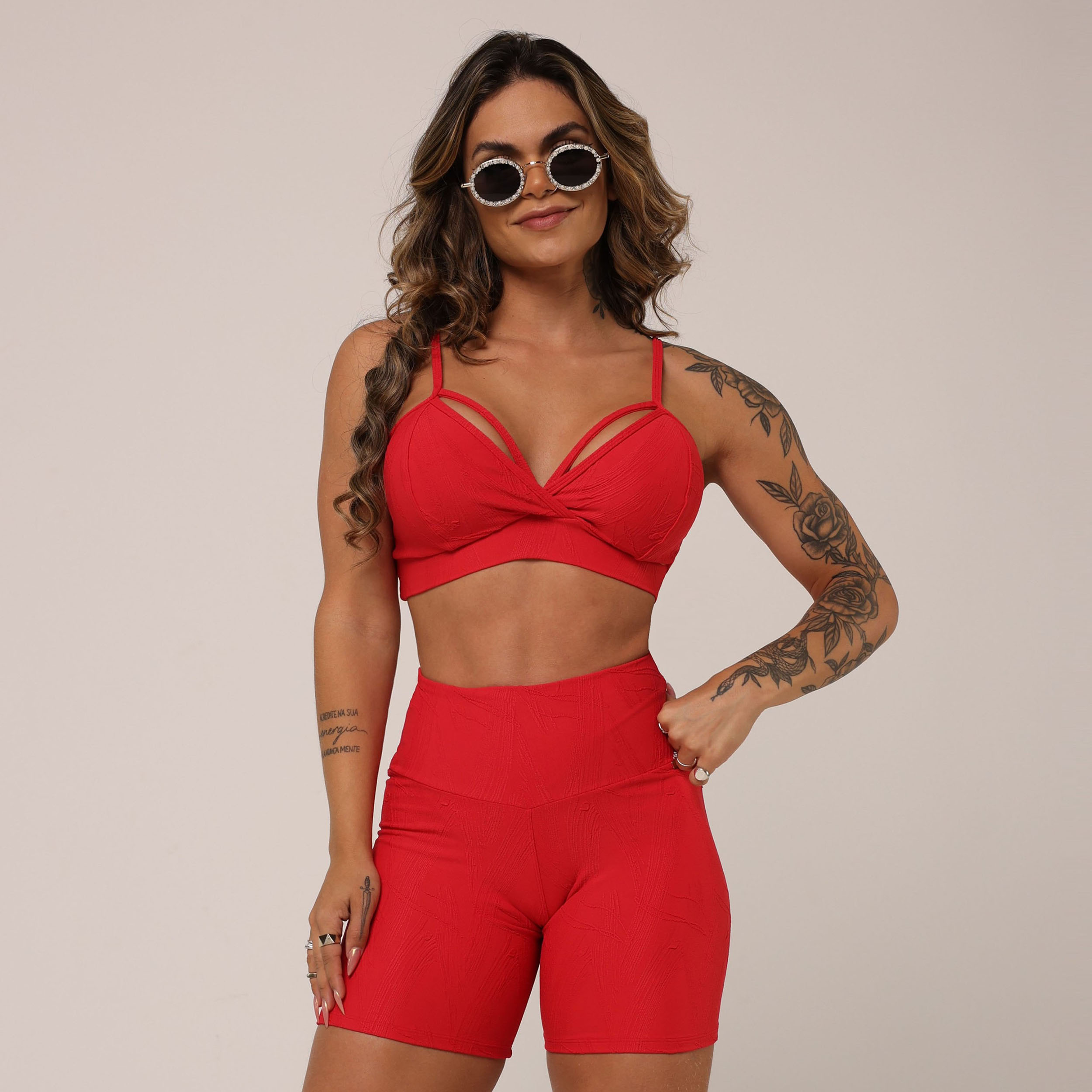 TOP STRAPPY JACQUARD GRAFIATO SCARLET - Imagem 3