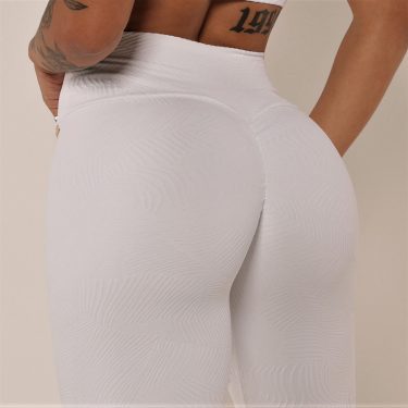 LEGGING EMPINA BUMBUM JACQUARD PALM BRANCO