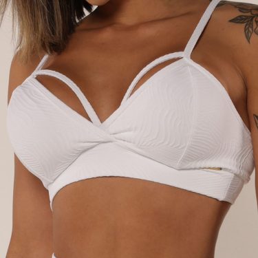 TOP STRAPPY JACQUARD PALM BRANCO