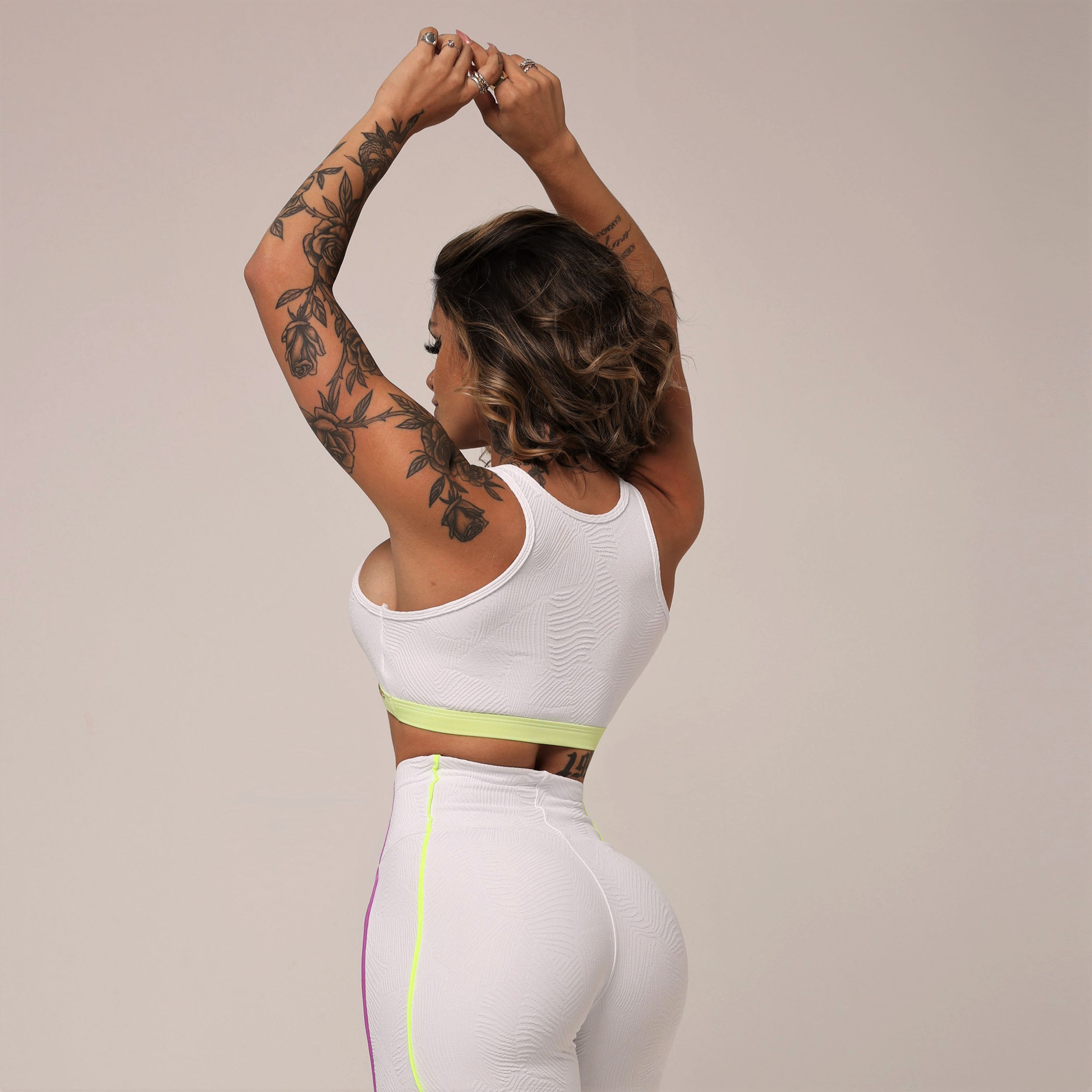 TOP TORINO JACQUARD PALM BRANCO - Imagem 4