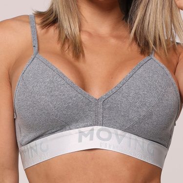 TOP MILANO MESCLA COM ELÁSTICO CINZA