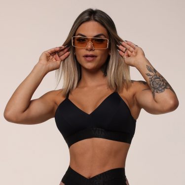 TOP MILANO PRETO COM ELÁSTICO PRETO ABSOLUTO