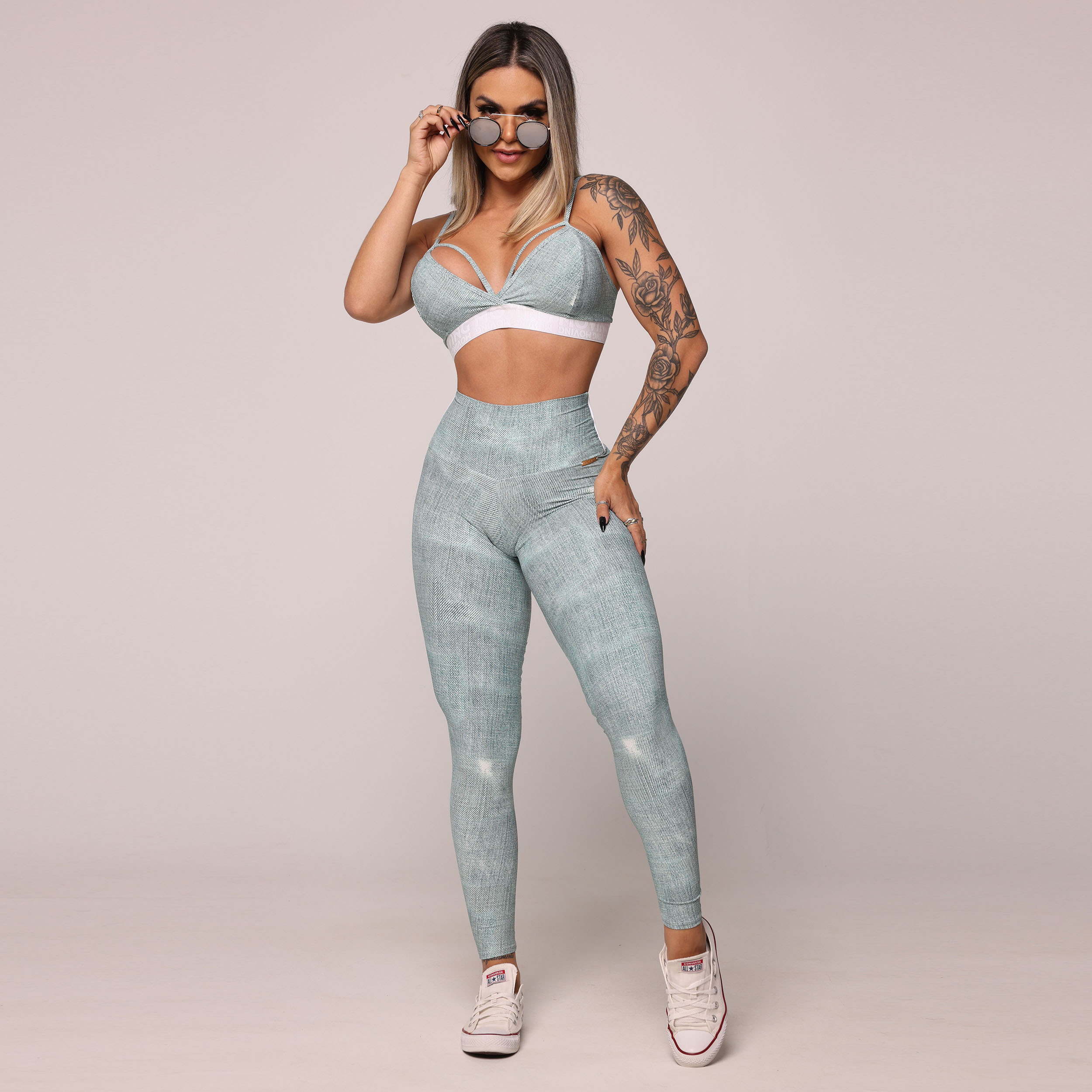 LEGGING BOLSINHO EMPINA BUMBUM FAKE JEANS EXCLUSIVA - Imagem 9