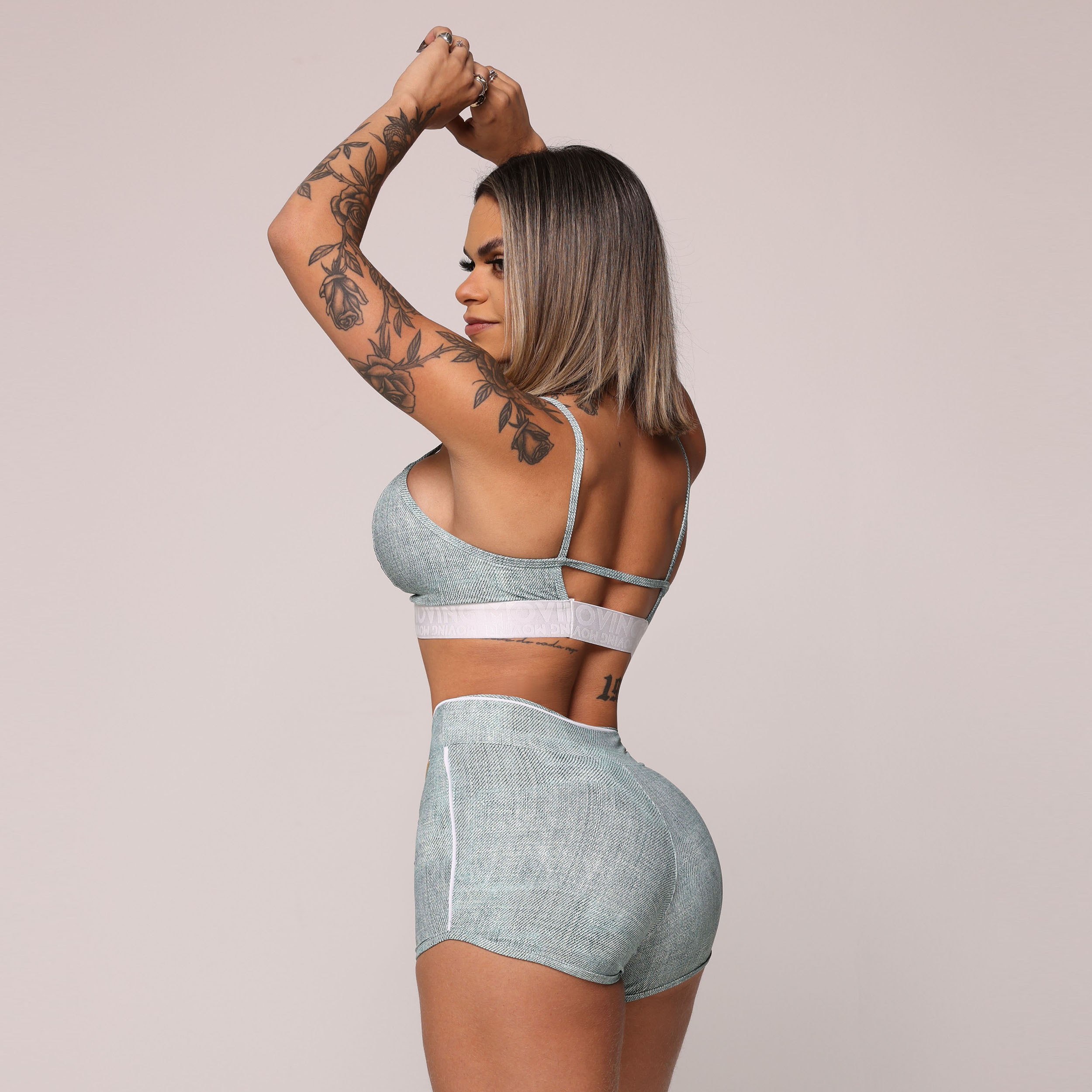 SHORT LINEAR FAKE JEANS EXCLUSIVO - Imagem 4