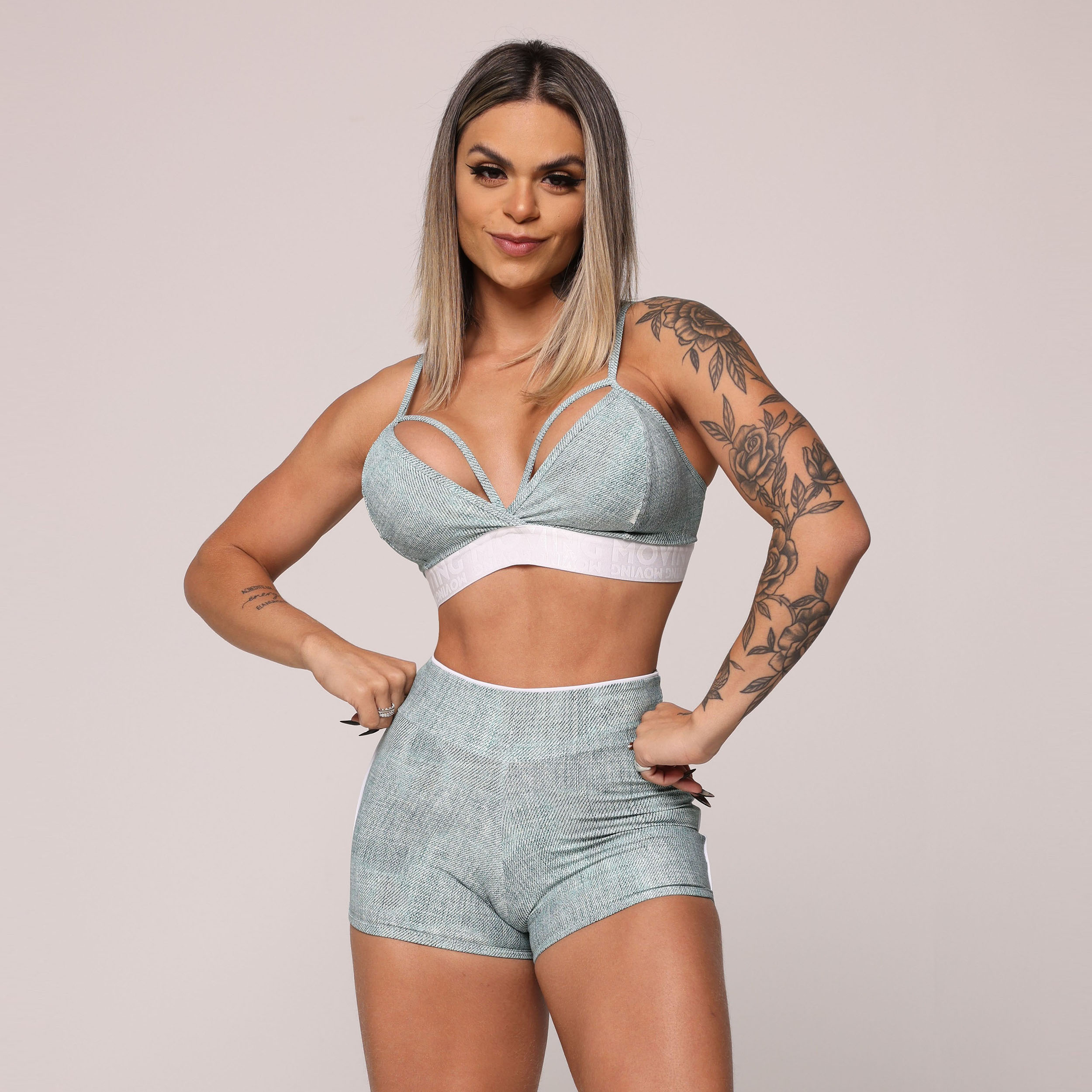 SHORT LINEAR FAKE JEANS EXCLUSIVO - Imagem 5