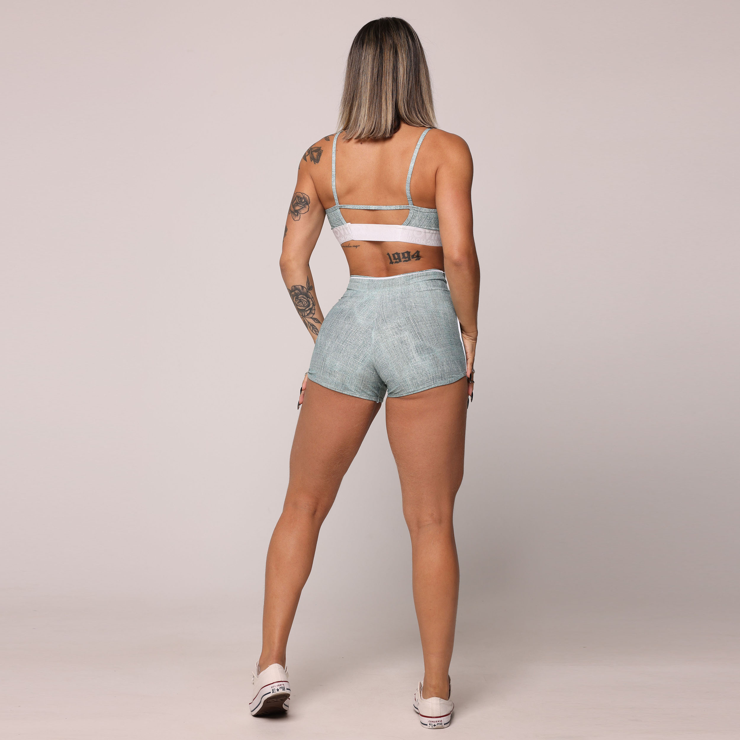 SHORT LINEAR FAKE JEANS EXCLUSIVO - Imagem 7