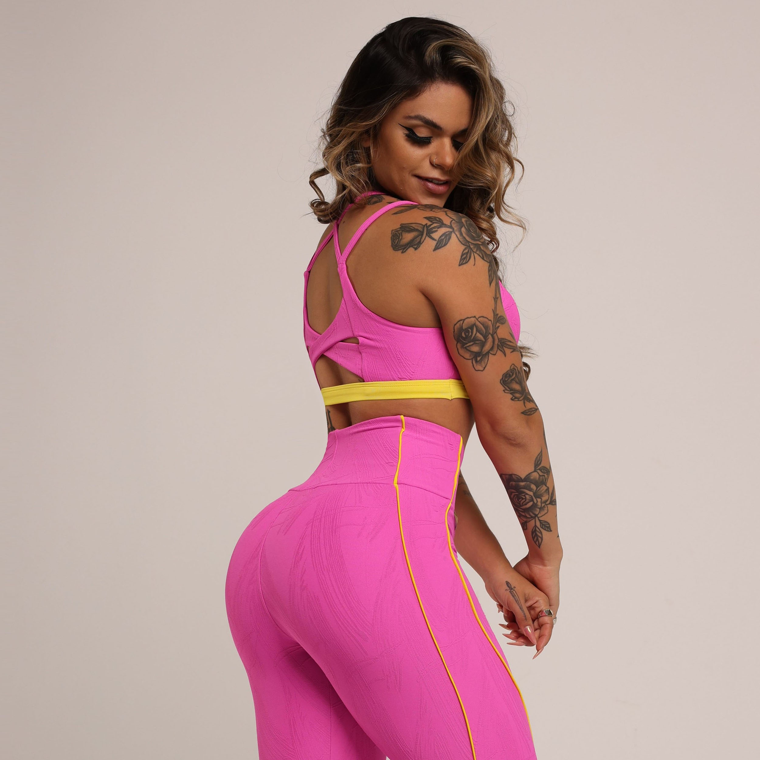 LEGGING HOPE COMUM JACQUARD GRAFIATO ROSA BARBIE - Imagem 2