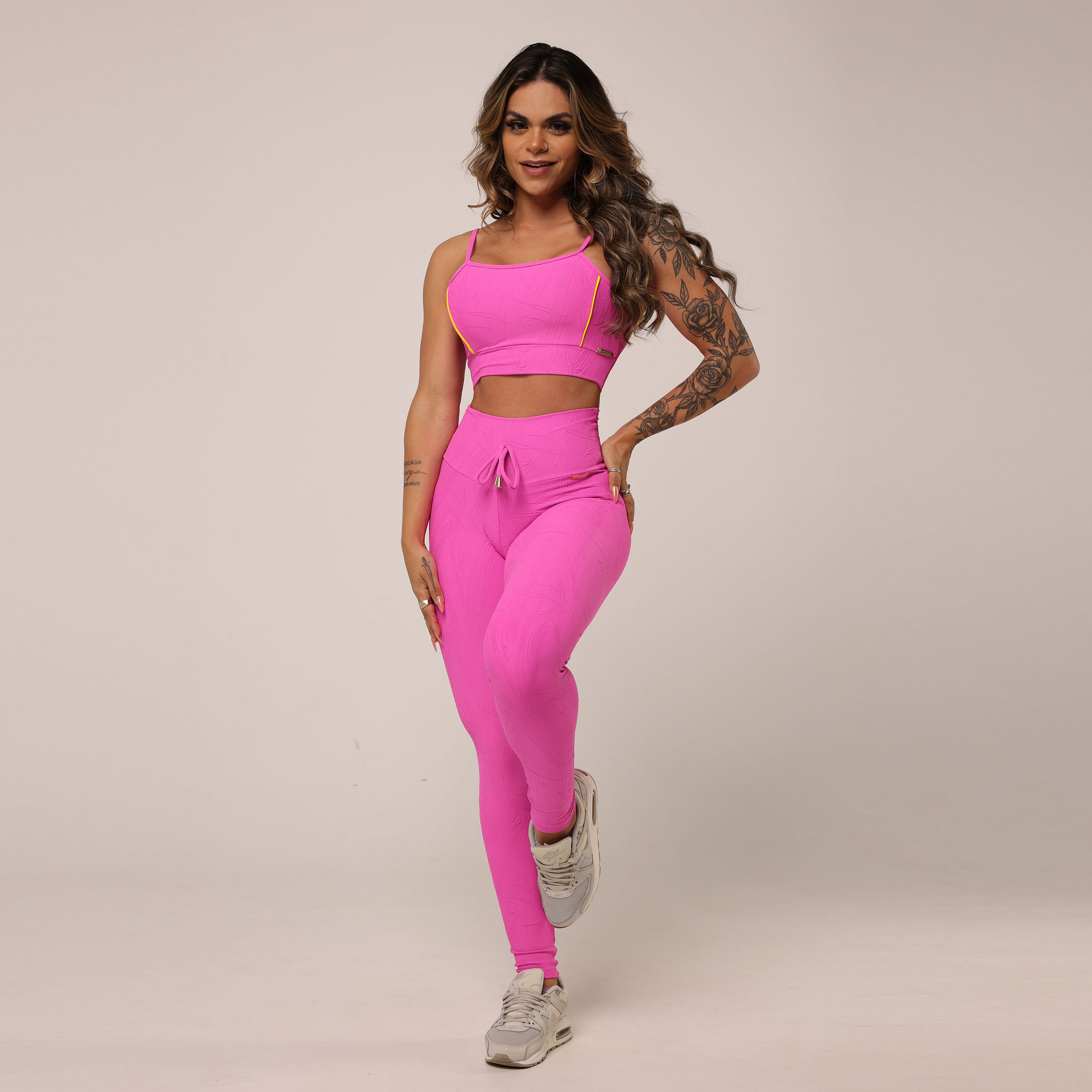 TOP HOPE JACQUARD GRAFIATO ROSA BARBIE - Imagem 5