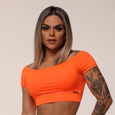 CROPPED CIGANINHA LARANJA NEON