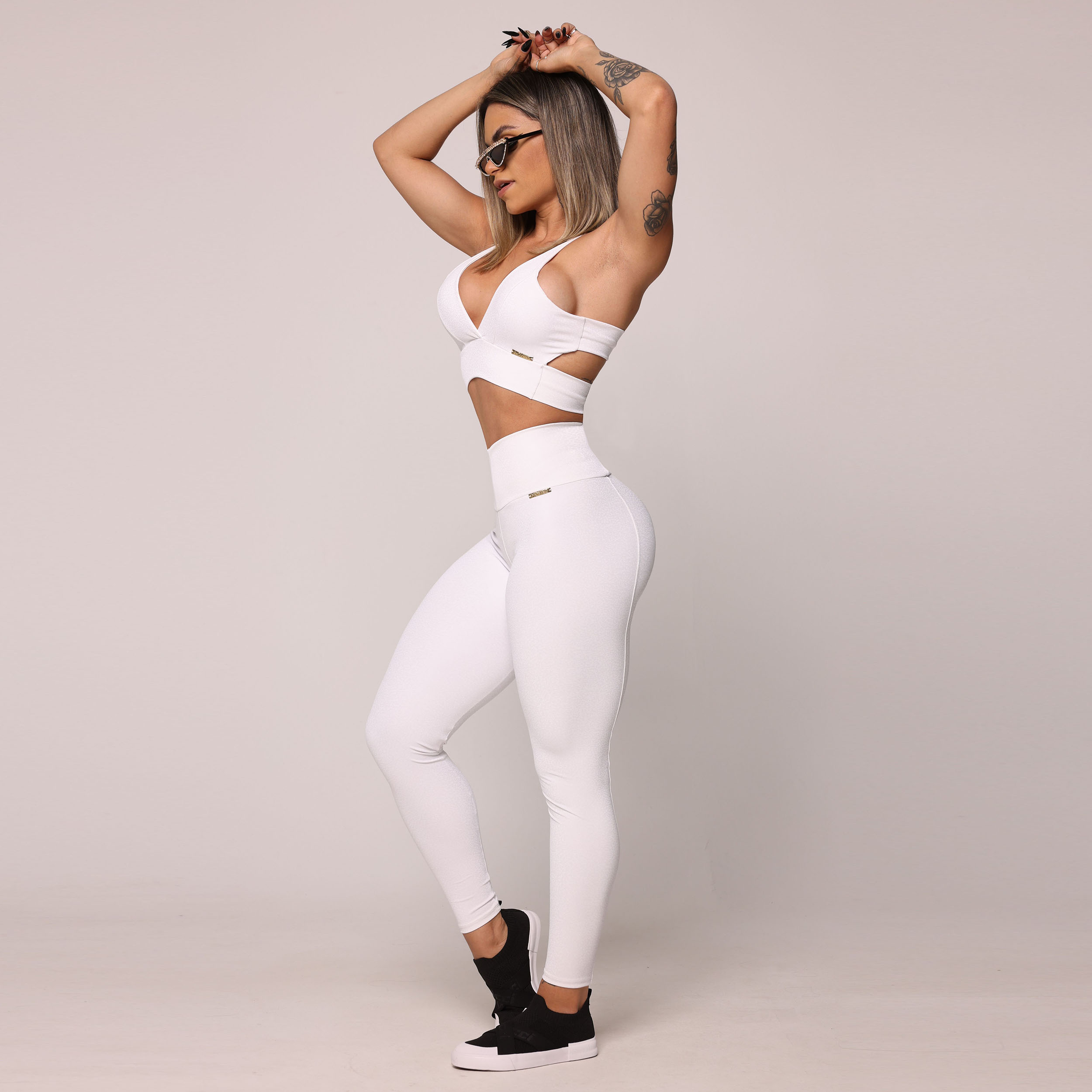 CALÇA MONTARIA COURO SINTÉTICO LUX BRANCA - Imagem 9