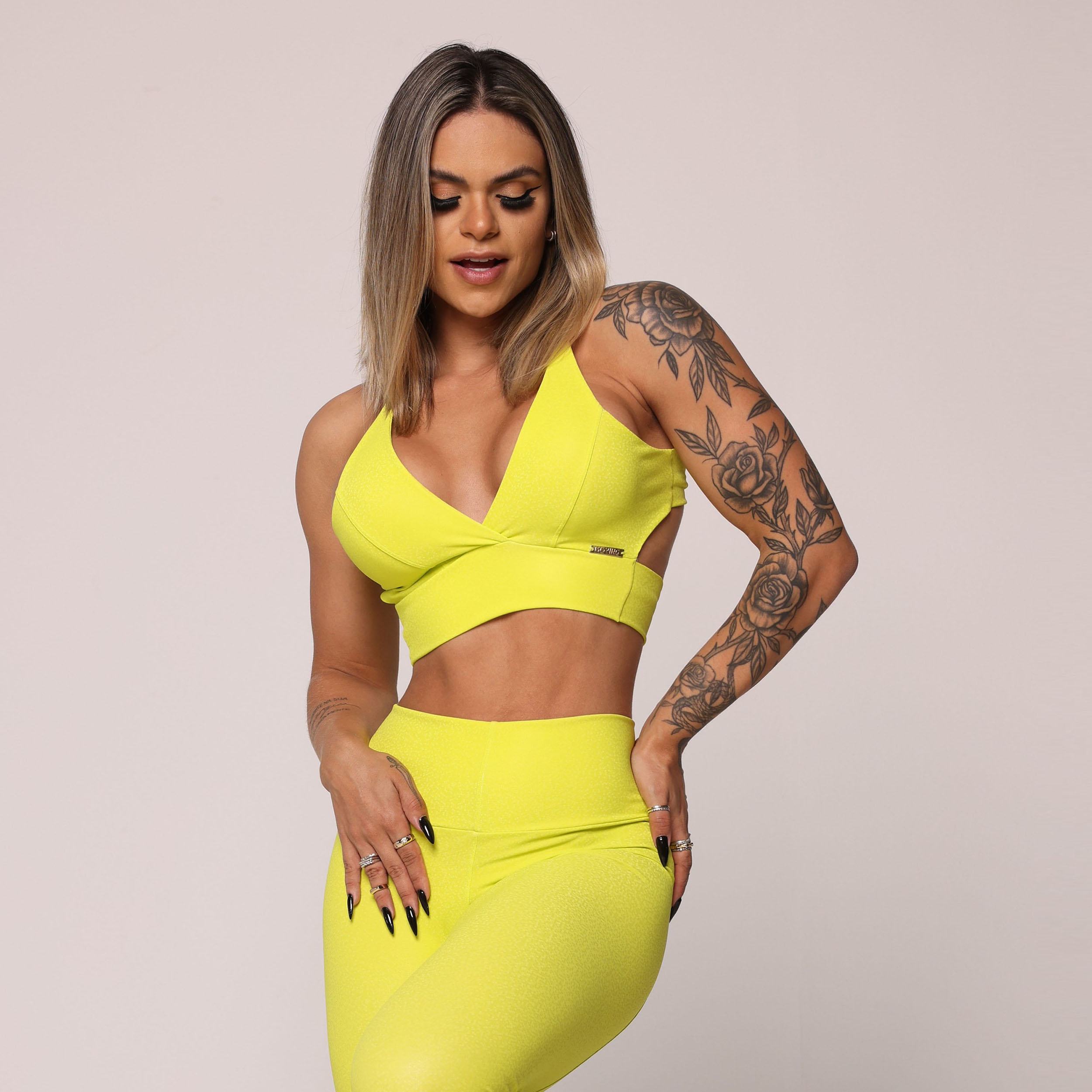 CALÇA MONTARIA COURO SINTÉTICO LUX NEON - Imagem 3