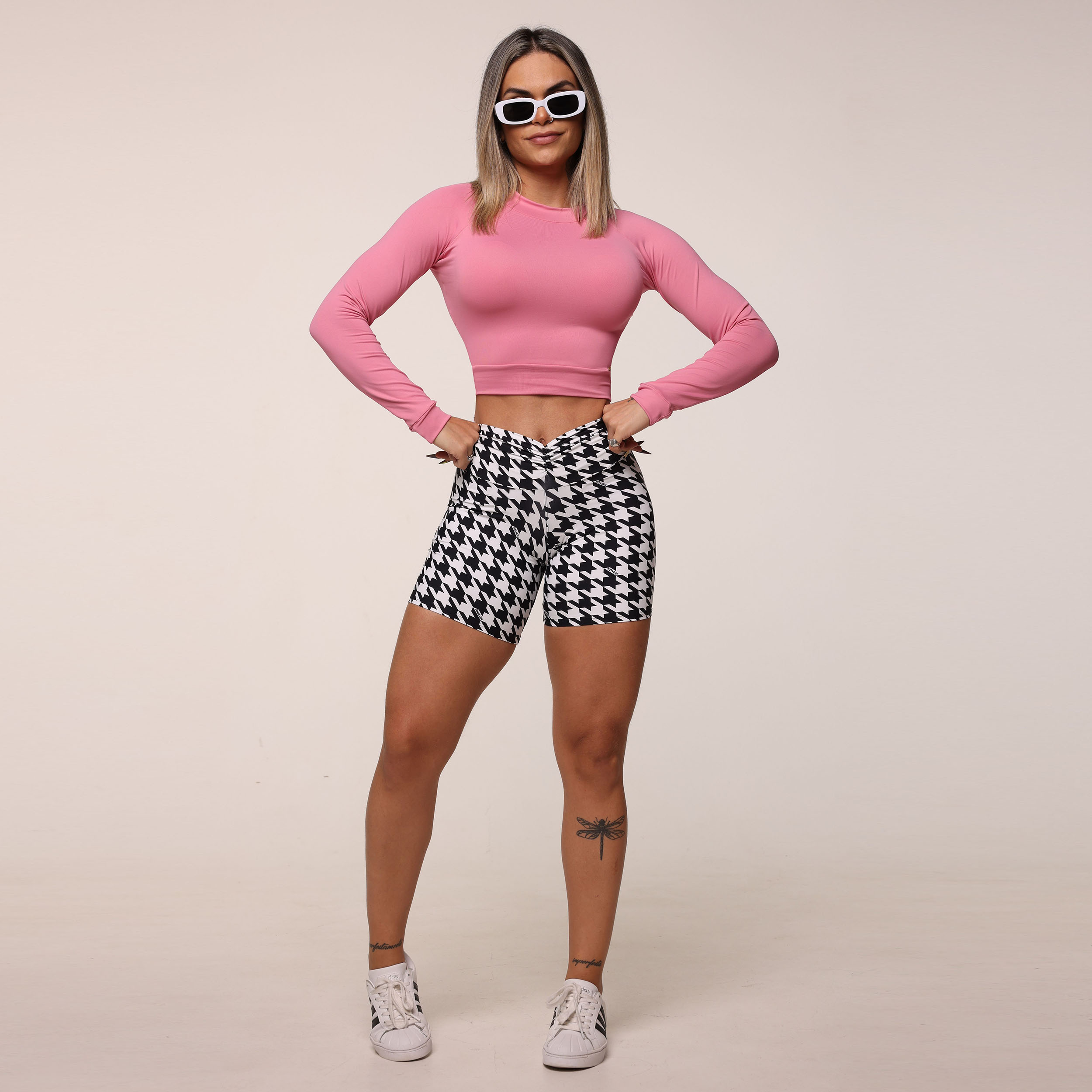 SHORT EMPINA BUMBUM PIED DE POULE EXCLUSIVO - Imagem 9