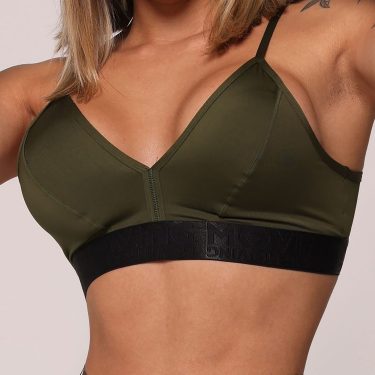 TOP MILANO VERDE MILITAR COM ELÁSTICO PRETO