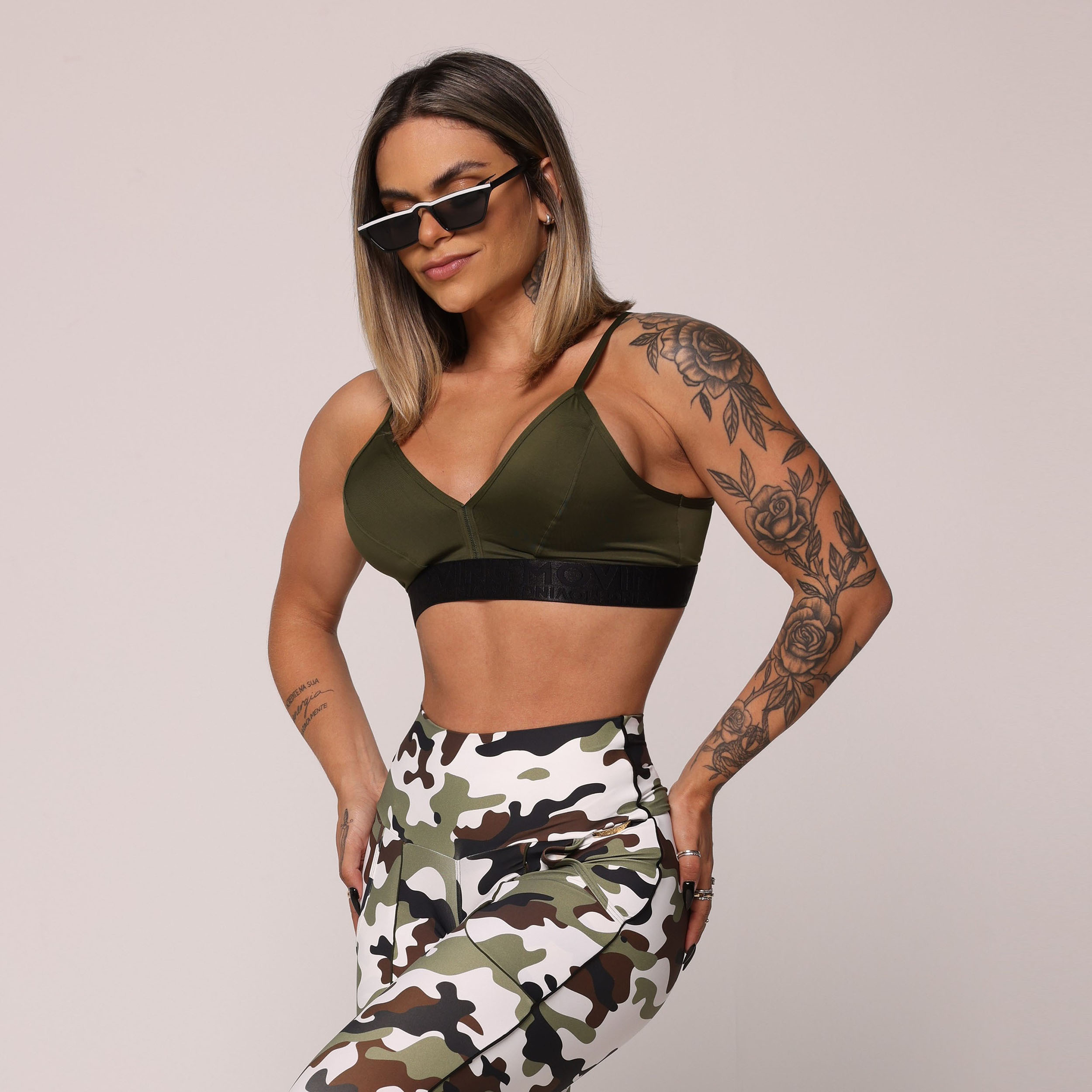 TOP MILANO VERDE MILITAR COM ELÁSTICO PRETO - Imagem 4