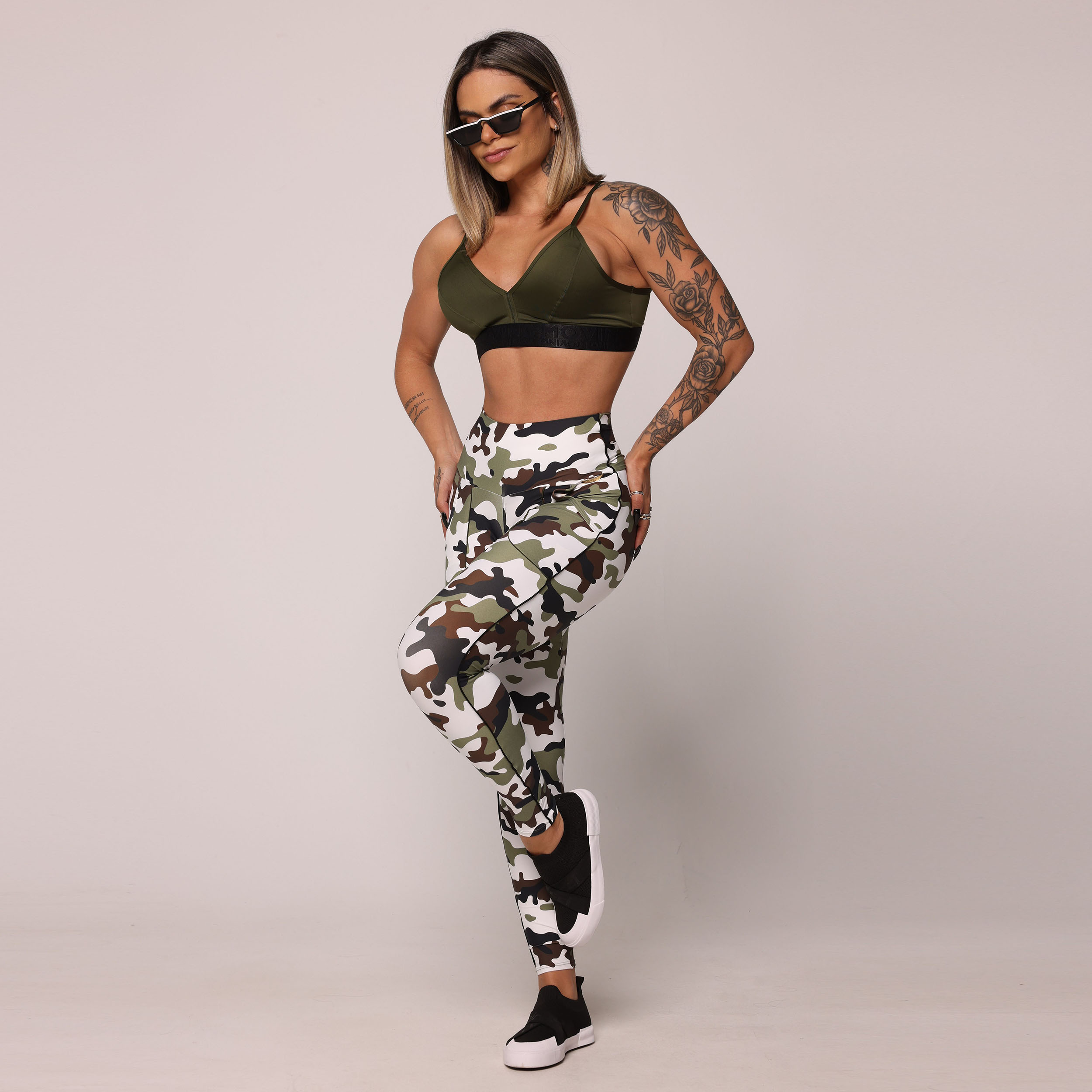 TOP MILANO VERDE MILITAR COM ELÁSTICO PRETO - Imagem 6