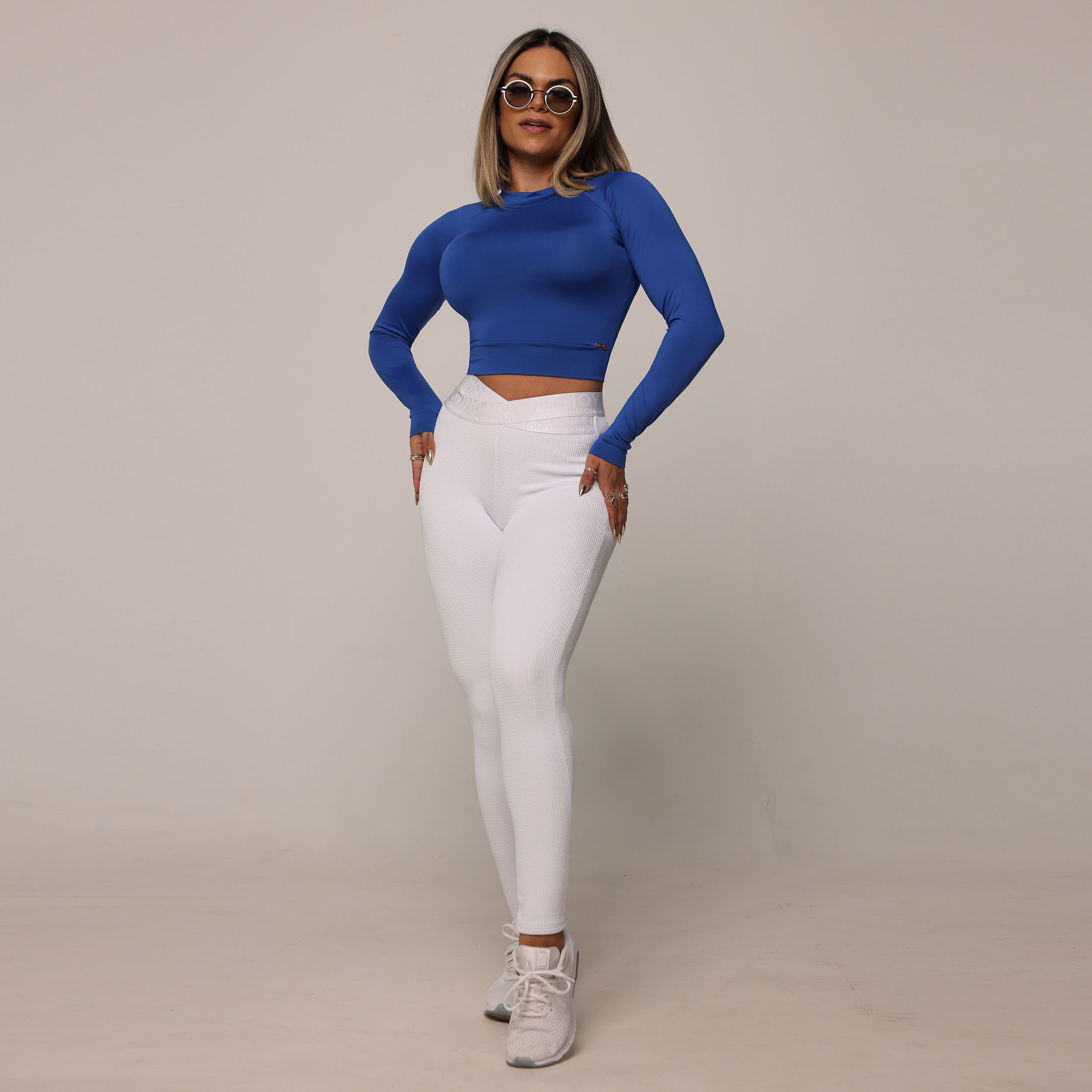 CROPPED CARMEL MANGA LONGA AZUL SAFIRA - Imagem 4