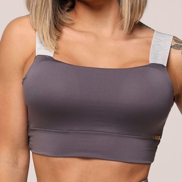 TOP FAIXA GRAFITE COM ELÁSTICO CINZA