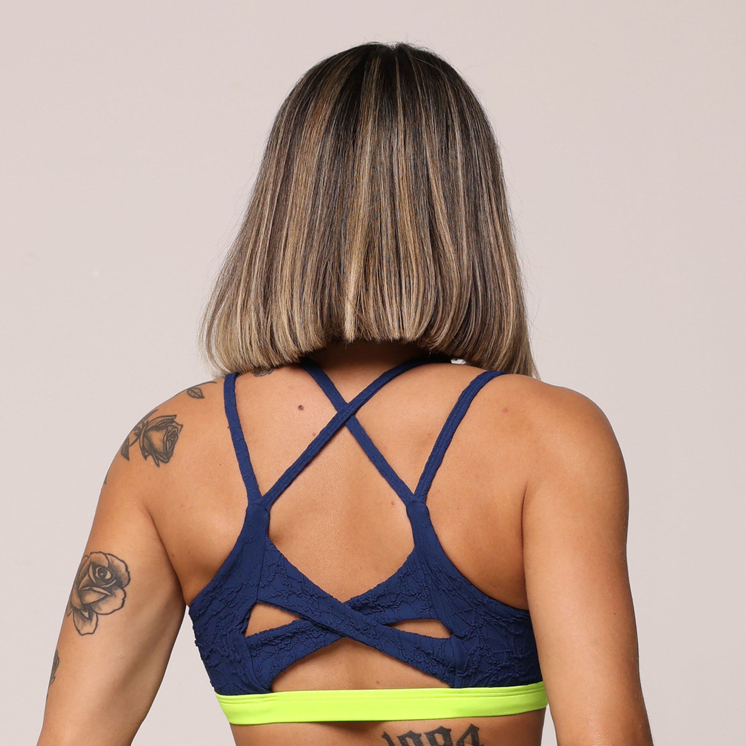 TOP FLORENÇA JACQUARD PERLÊ AZUL MARINHO - Imagem 2