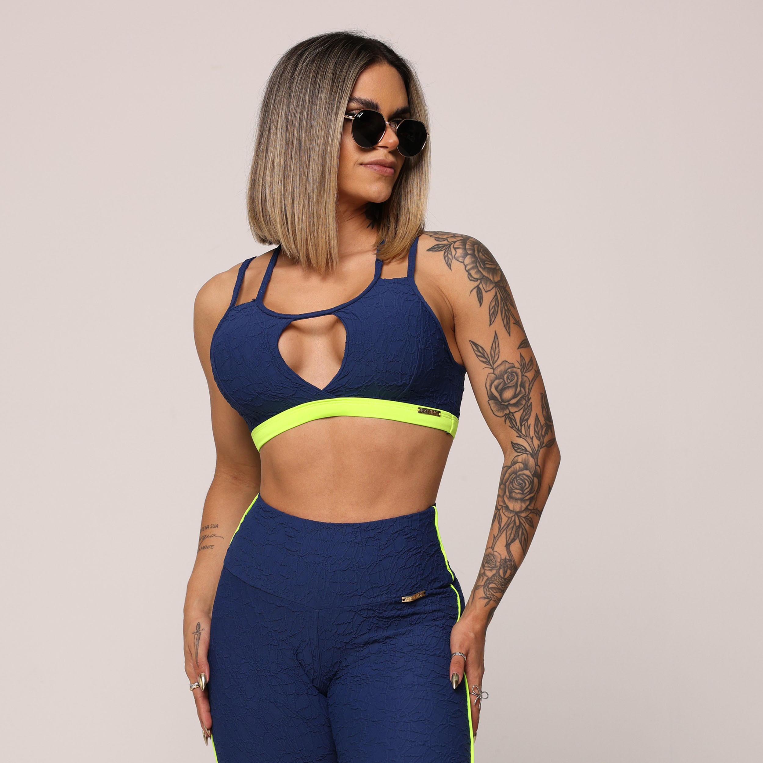 TOP FLORENÇA JACQUARD PERLÊ AZUL MARINHO - Imagem 3