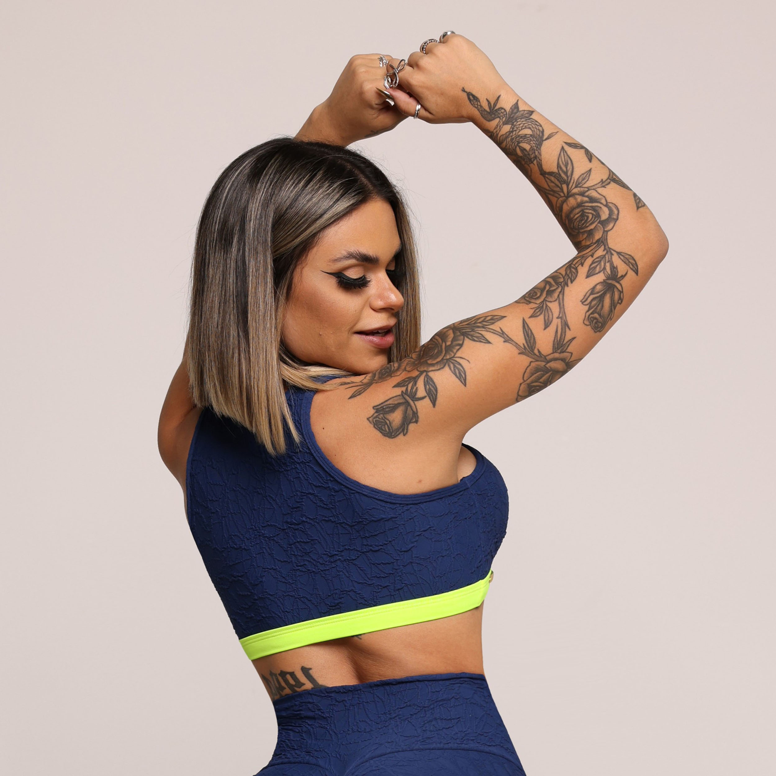 TOP TORINO JACQUARD PERLÊ AZUL MARINHO - Imagem 2