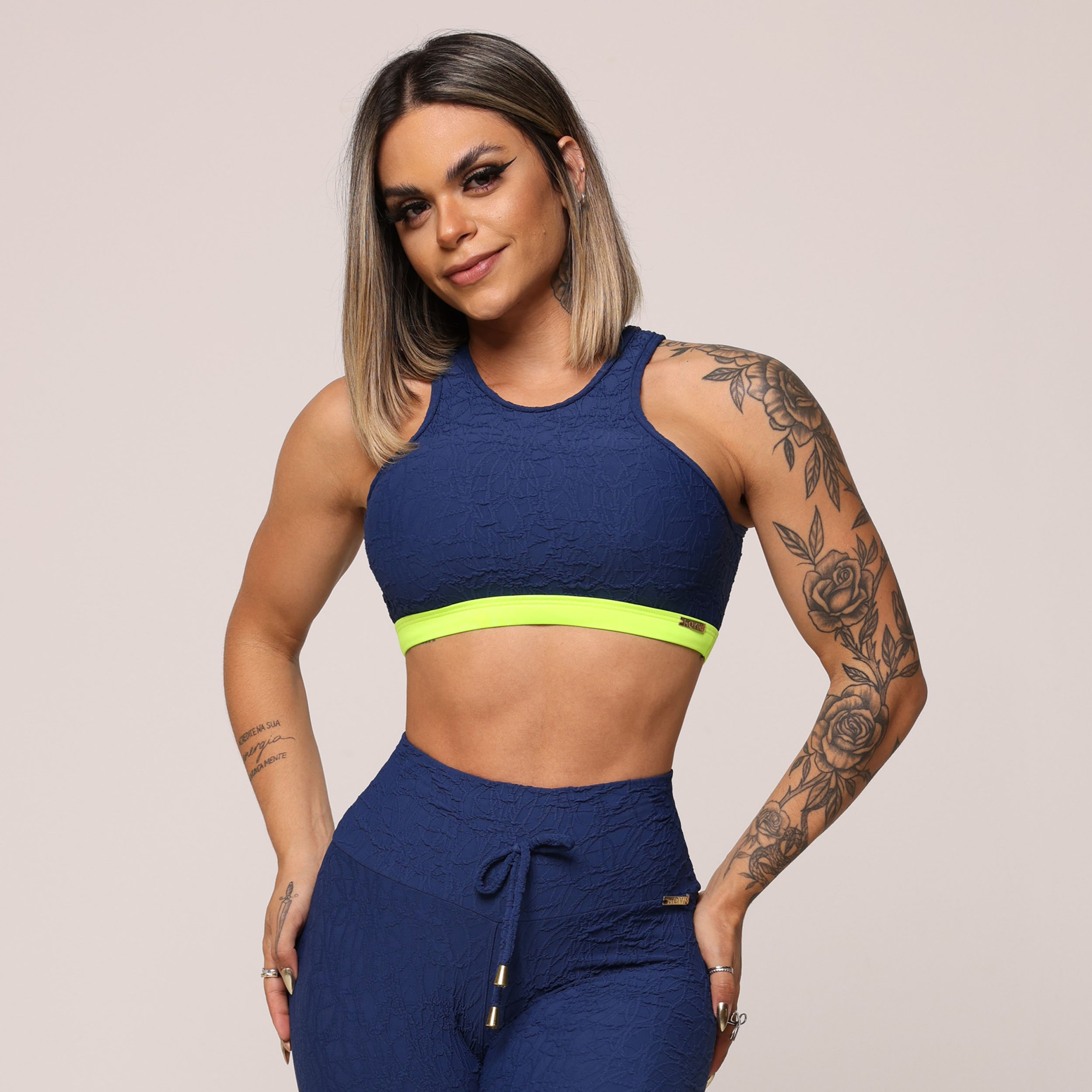 TOP TORINO JACQUARD PERLÊ AZUL MARINHO - Imagem 4