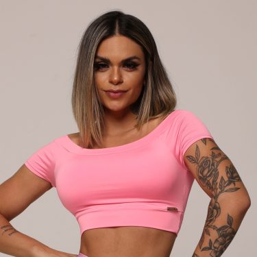 CROPPED CIGANINHA ROSA CHICLETE