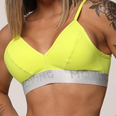 TOP MILANO AMARELO NEON COM ELÁSTICO CINZA