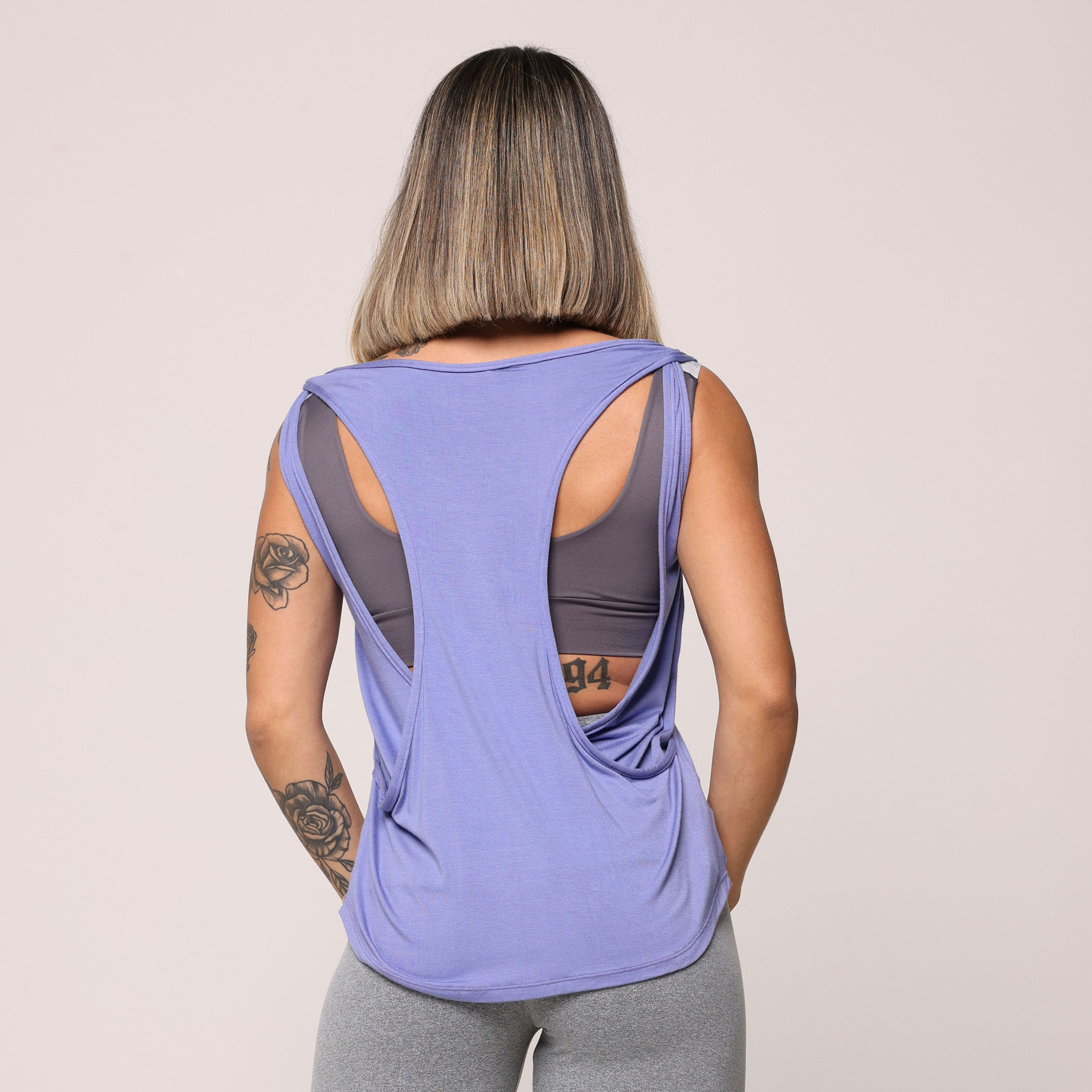 CAMISETA VENEZA DE VISCOSE AZUL - Imagem 3