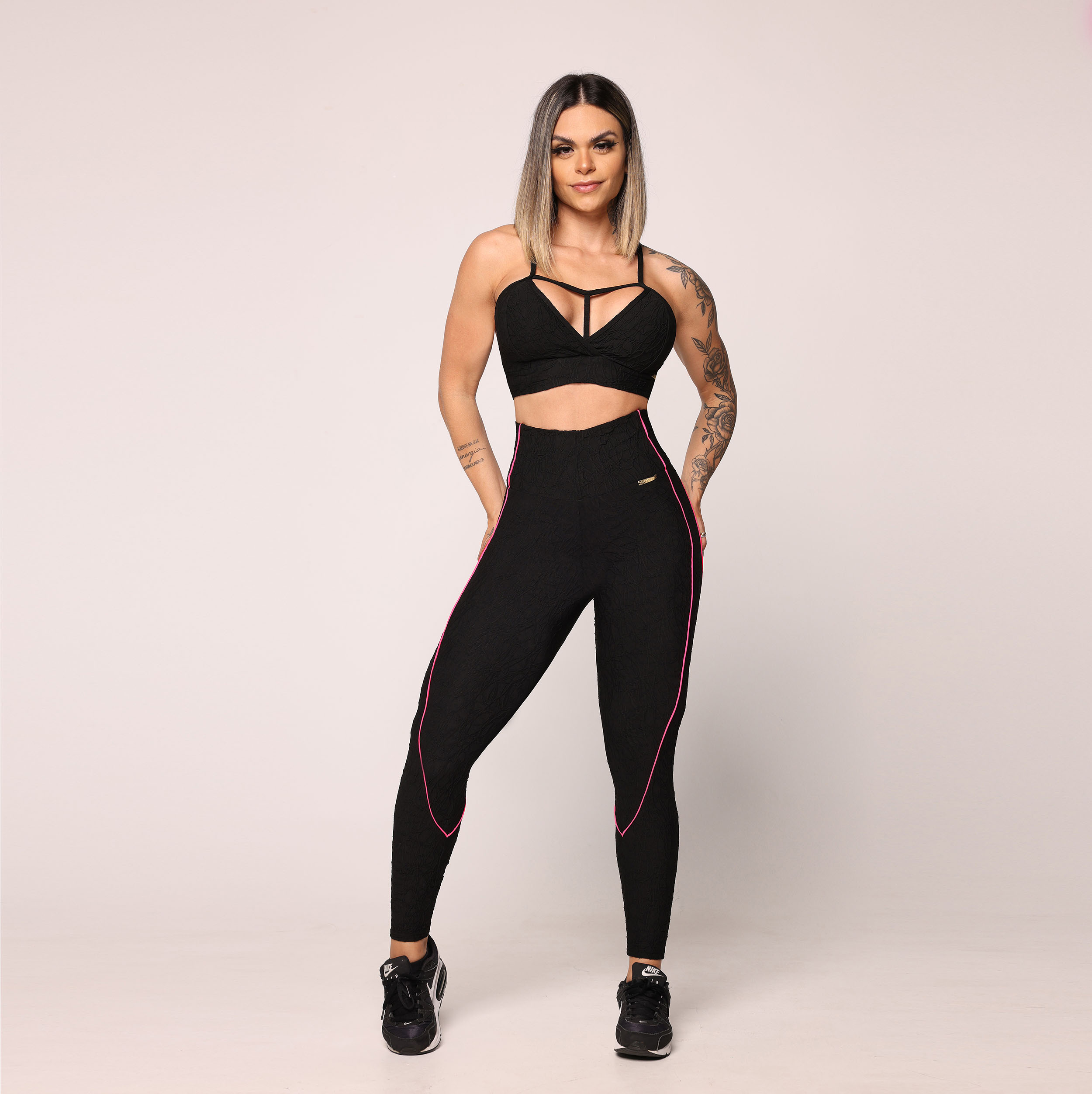 LEGGING HOPE COMUM JACQUARD PERLÊ PRETO - Imagem 7
