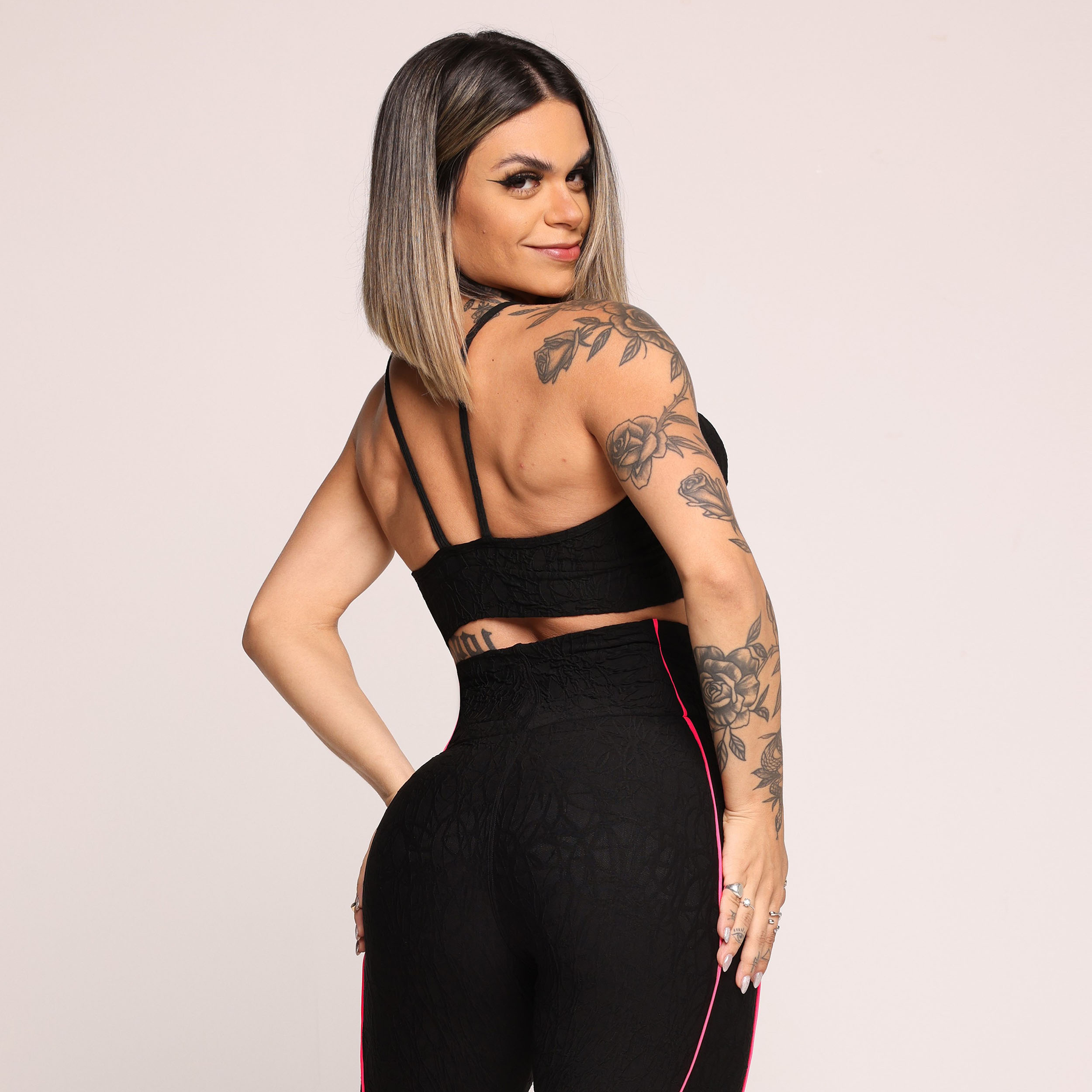 TOP MOVING JACQUARD PERLÊ PRETO - Imagem 4