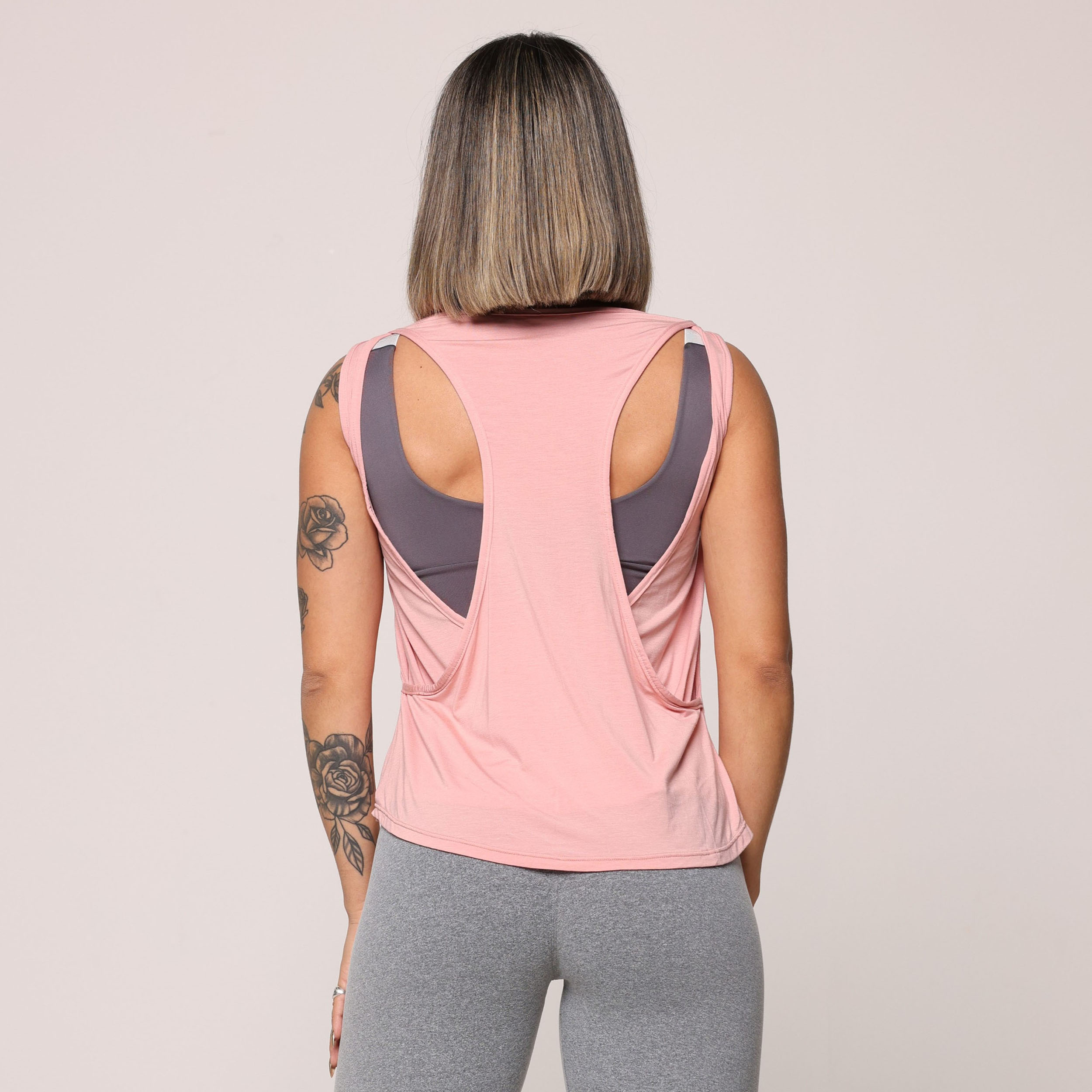 CAMISETA VENEZA DE VISCOSE ROSÊ - Imagem 3