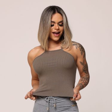 CROPPED REGATA VERDE OLIVA