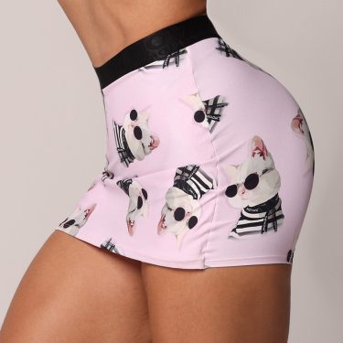 SHORT-SAIA FUNNY COM ELÁSTICO CAT LOVERS EXCLUSIVO