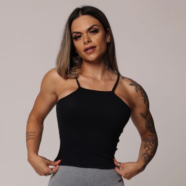 CROPPED REGATA PRETO