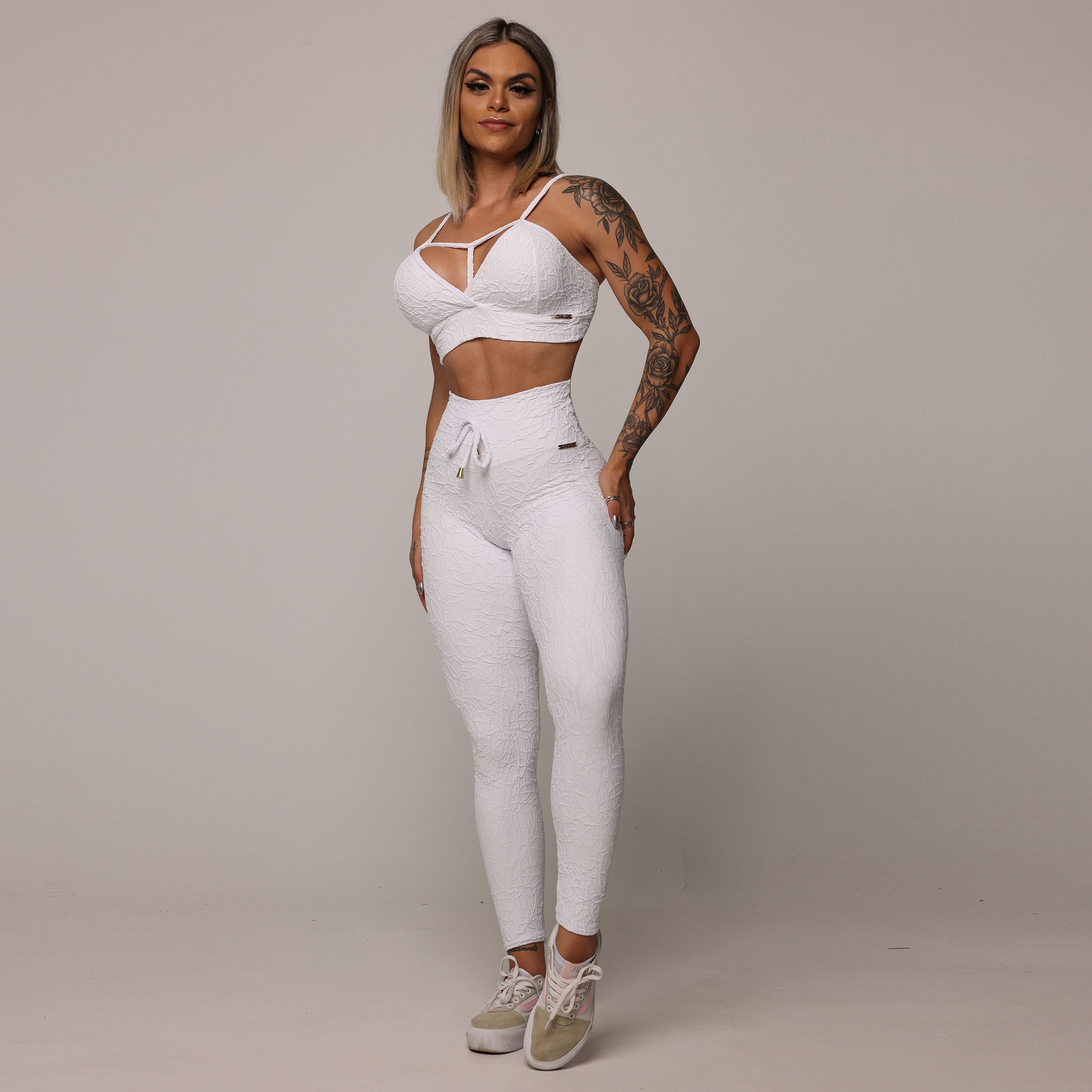 LEGGING COMUM JACQUARD PERLÊ BRANCO - Imagem 5