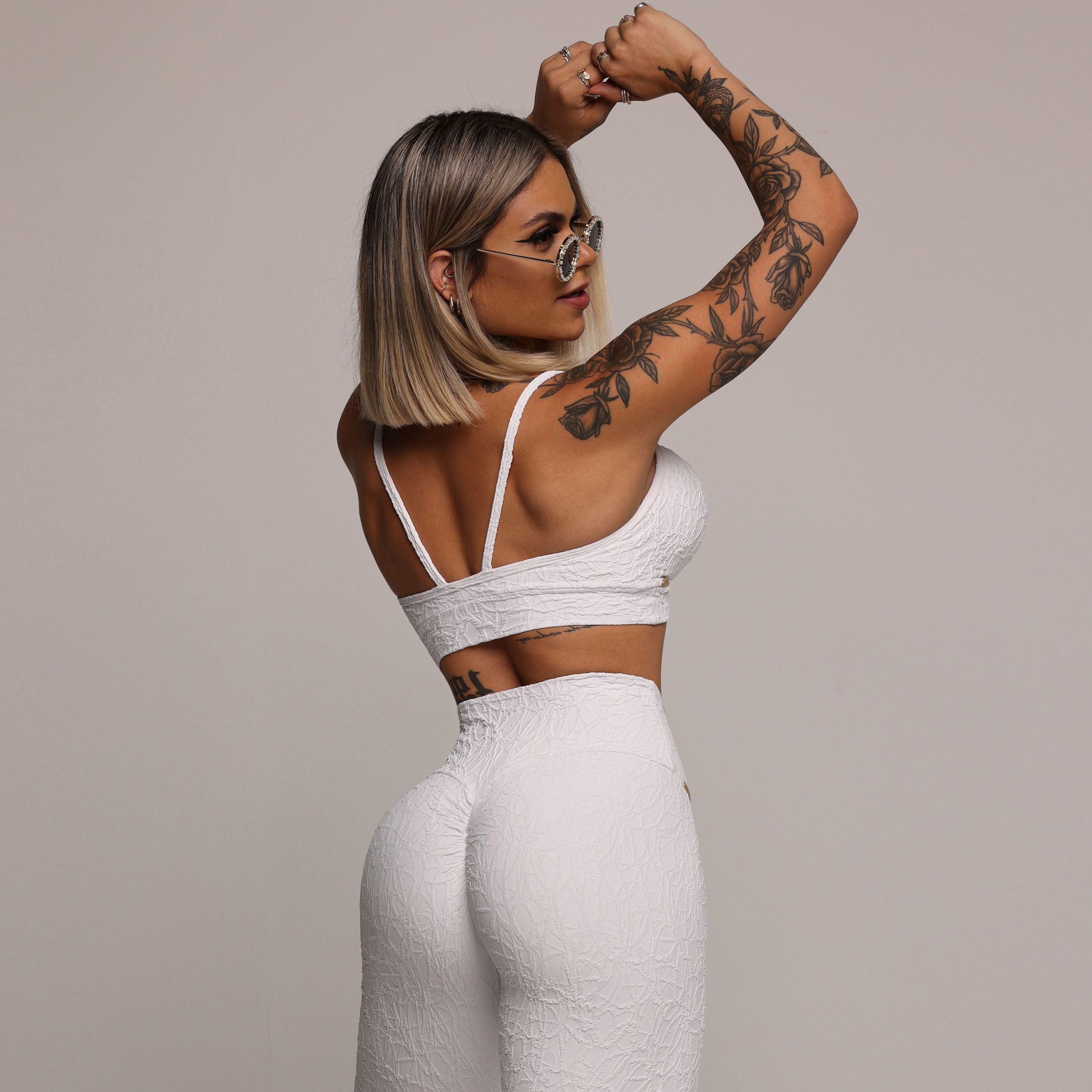 LEGGING EMPINA BUMBUM JACQUARD PERLÊ BRANCO - Imagem 4