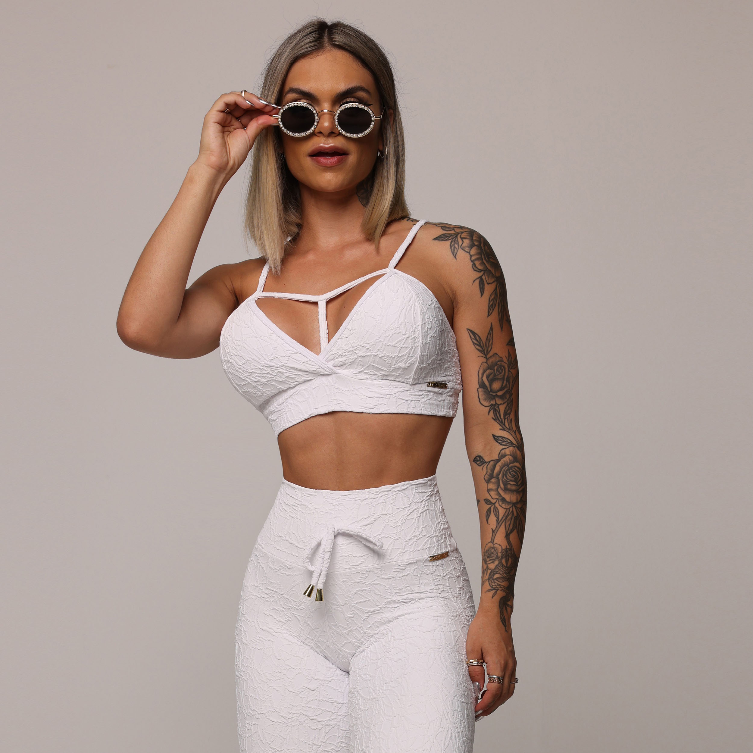 LEGGING EMPINA BUMBUM JACQUARD PERLÊ BRANCO - Imagem 6