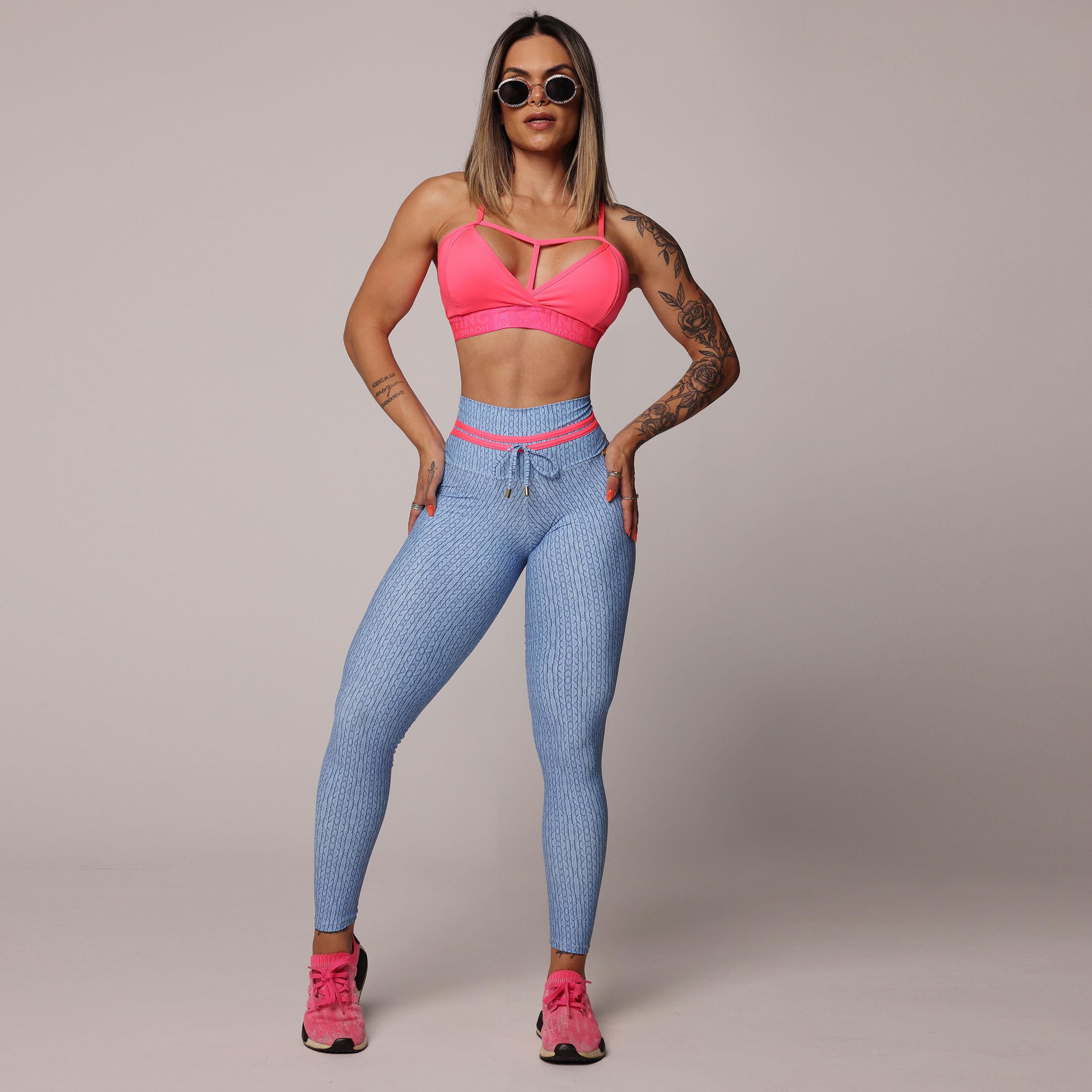 TOP MOVING ROSA FLÚOR COM ELÁSTICO ROSA - Imagem 4