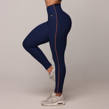 LEGGING JUMP COMUM JACQUARD GRAFIATO AZUL MARINHO
