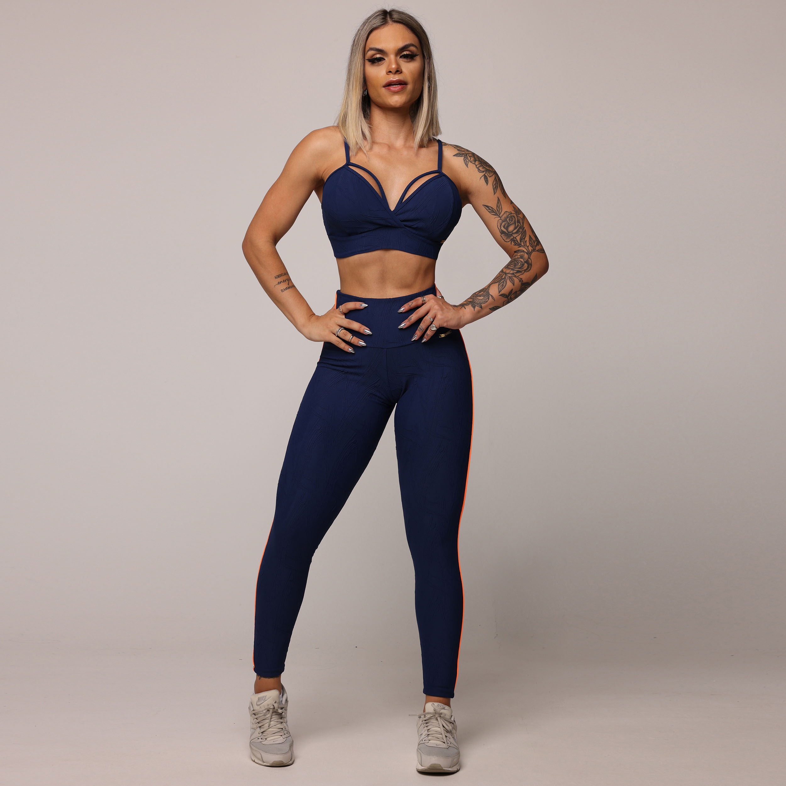 LEGGING JUMP COMUM JACQUARD GRAFIATO AZUL MARINHO - Imagem 6