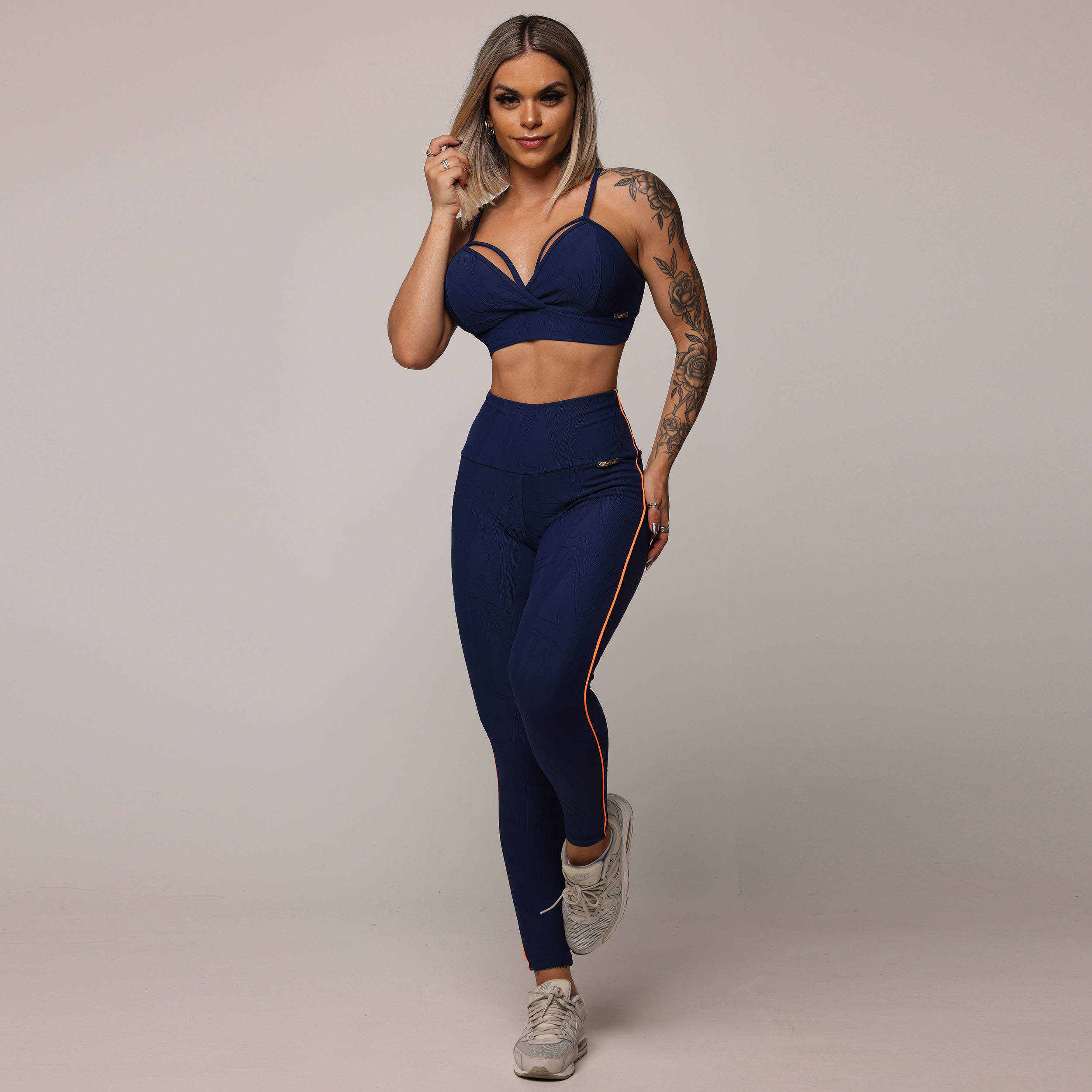 LEGGING JUMP COMUM JACQUARD GRAFIATO AZUL MARINHO - Imagem 8