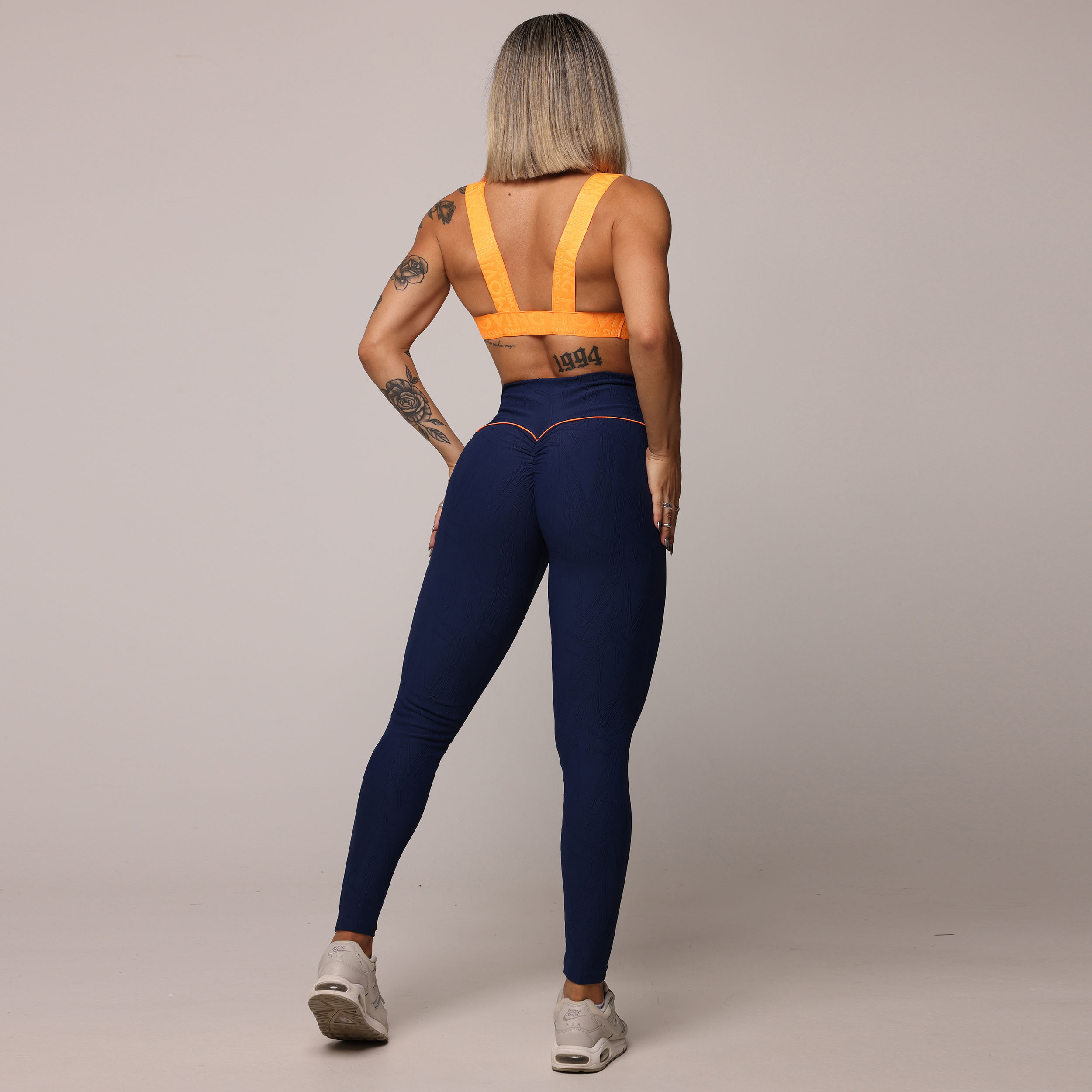 LEGGING WALK EMPINA BUMBUM JACQUARD GRAFIATO AZUL MARINHO - Imagem 5