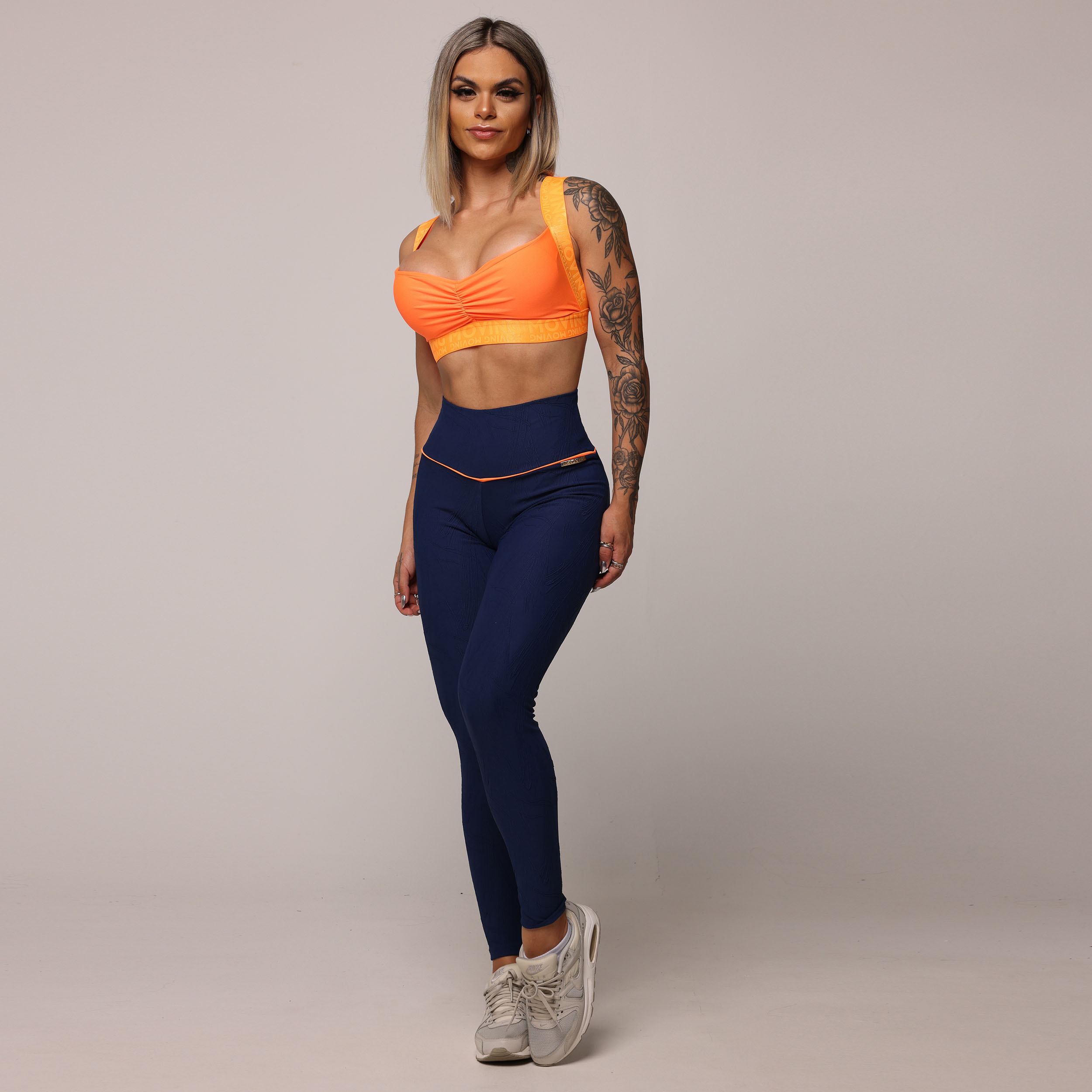 LEGGING WALK EMPINA BUMBUM JACQUARD GRAFIATO AZUL MARINHO - Imagem 8