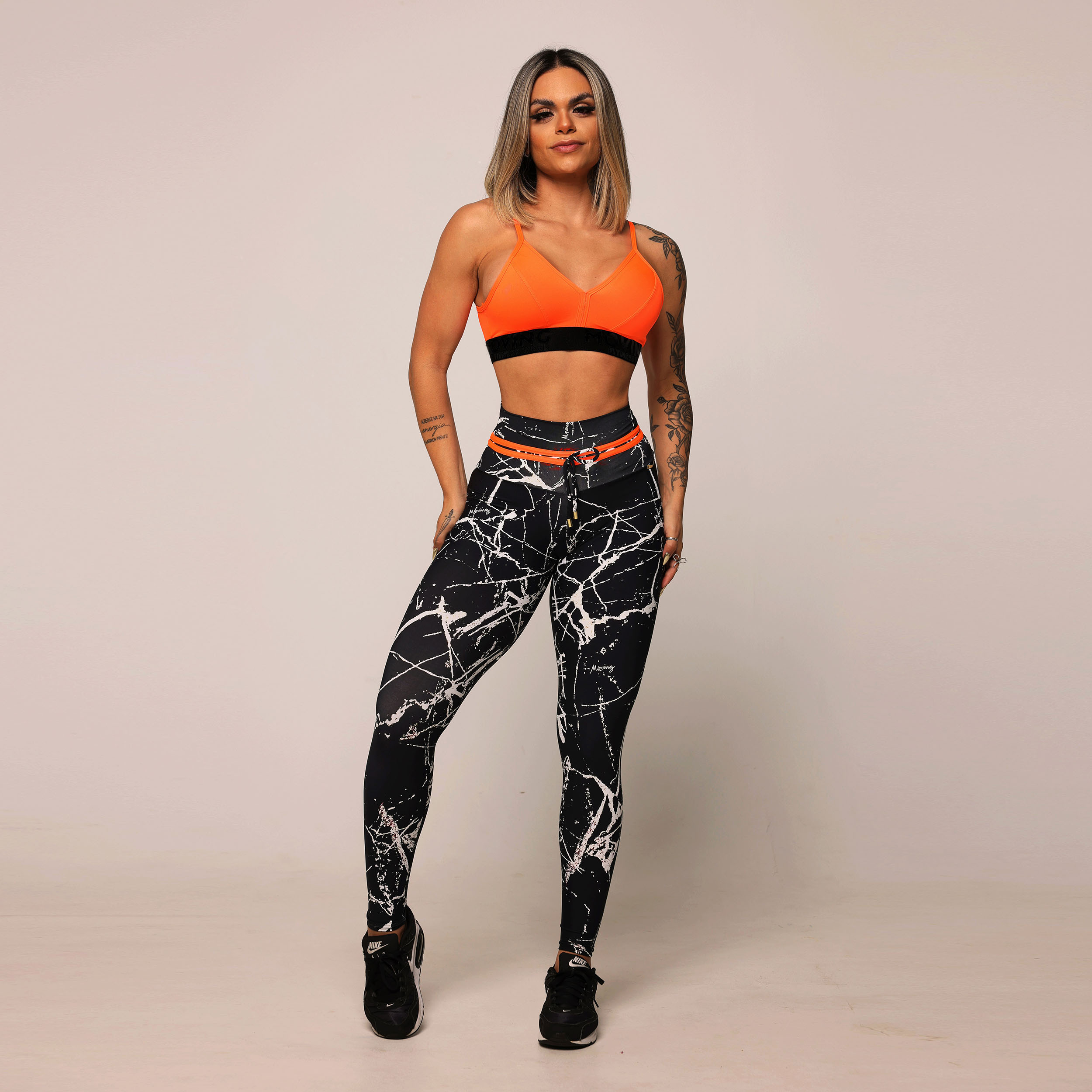 TOP MILANO LARANJA NEON COM ELÁSTICO PRETO ABSOLUTO - Imagem 6